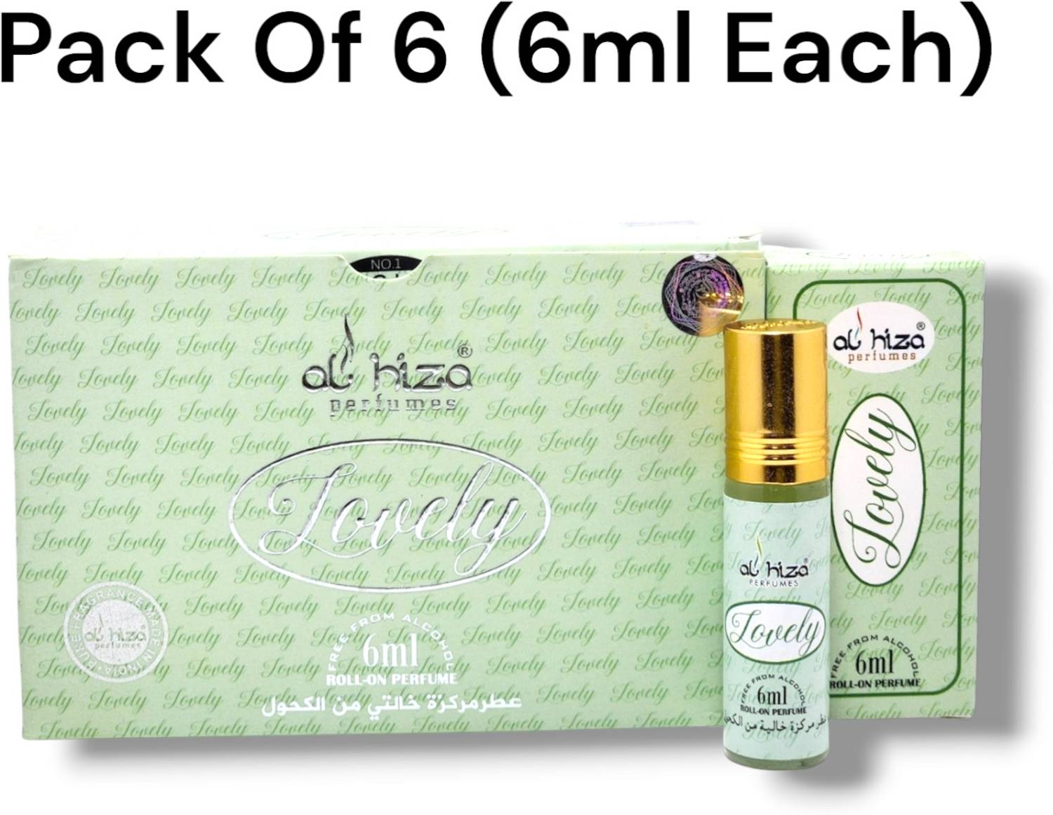 Alhiza Lovely Roll‑on Perfume | Alcohol‑Free Attar | Pack of 6 Perfume - 6 ml