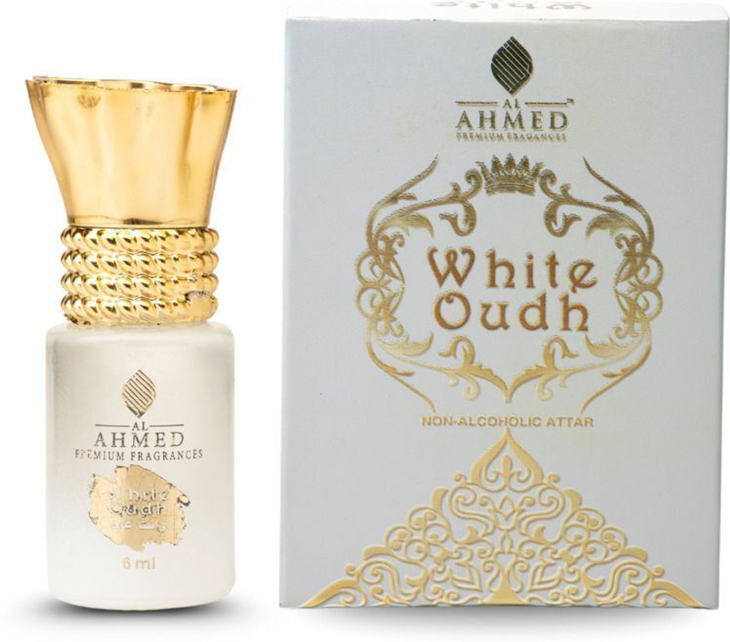 Image of Al Ahmed White Oudh Roll-On Attar 100% Pure, Non-Alcoholic, Long-Lasting Luxury Fragrance Eau de Parfum - 6 ml