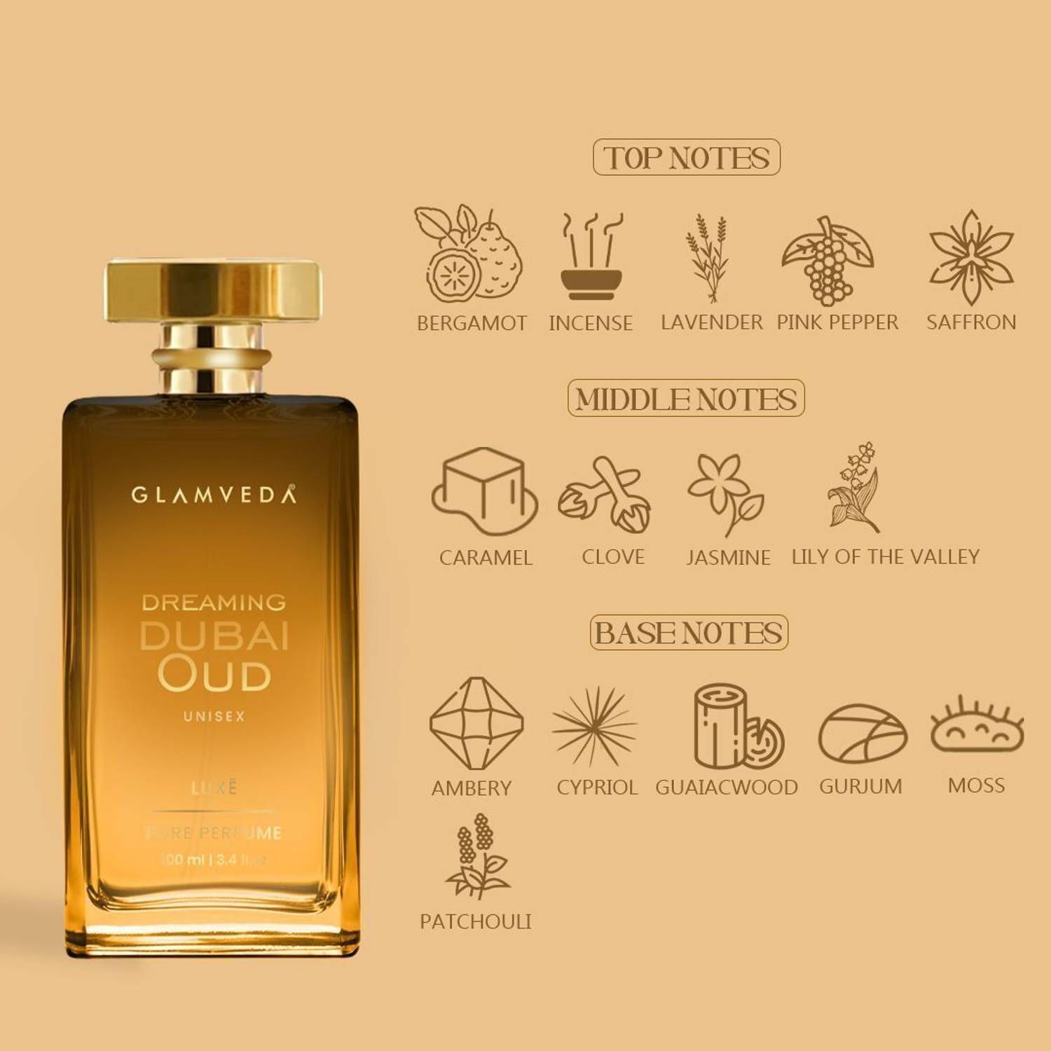 GLAMVEDA Dreaming Dubai Oud Luxury Pure Perfume 100 ml - Image 3