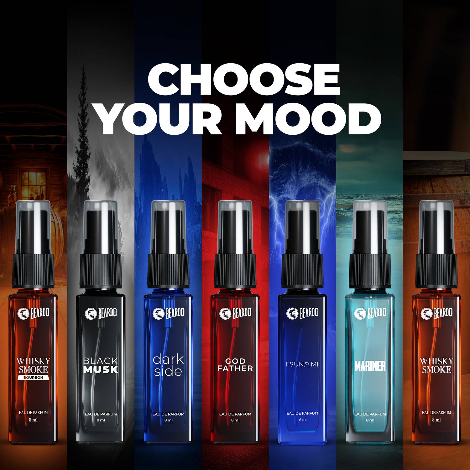 BEARDO Legendary Assorted Perfume Gift Pack of 7 · 8 ml (56 ml total) - Image 2