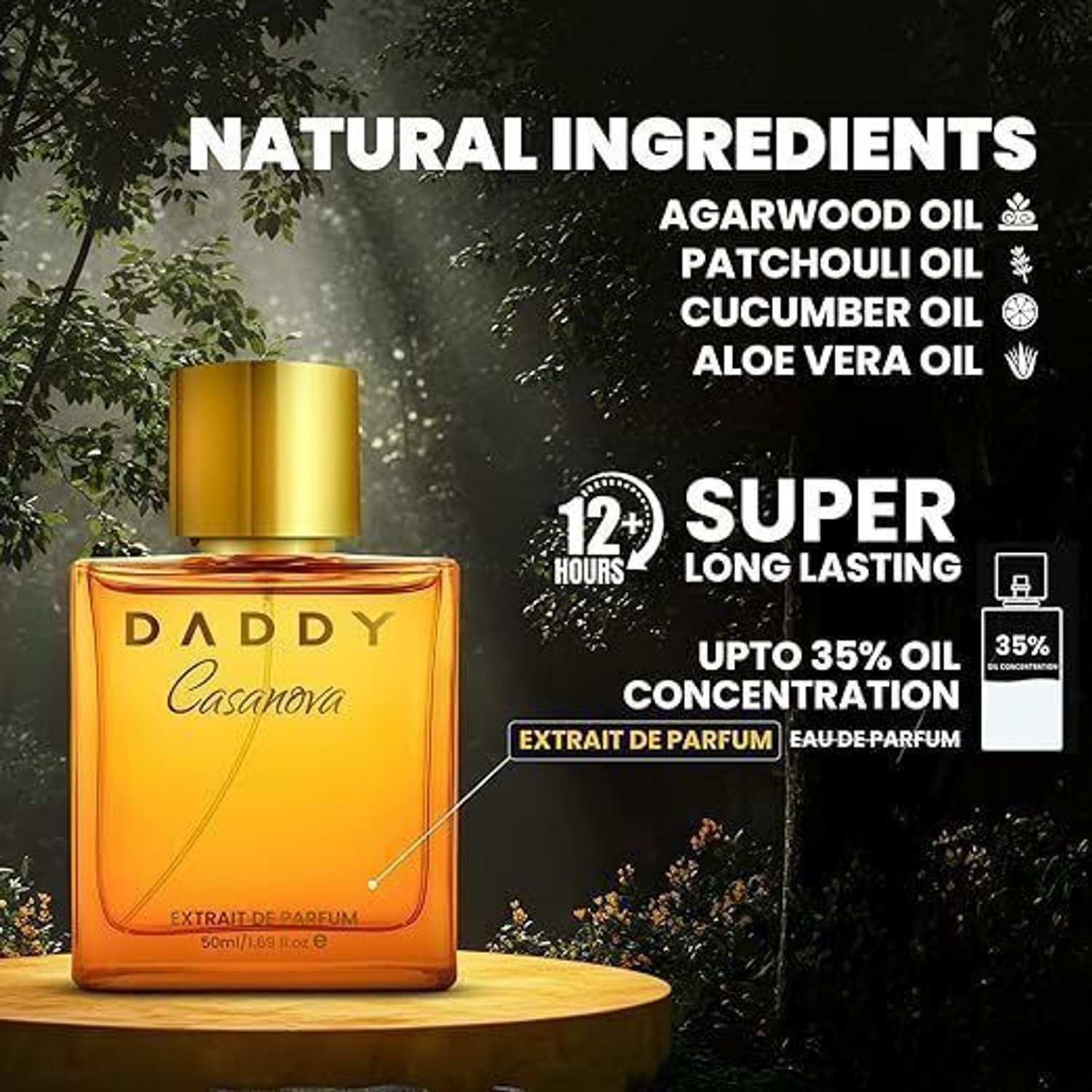 Image of DADDY Casanova Extrait De Parfum for Men | Premium Long Lasting Perfume with Honey Perfume - 50 ml