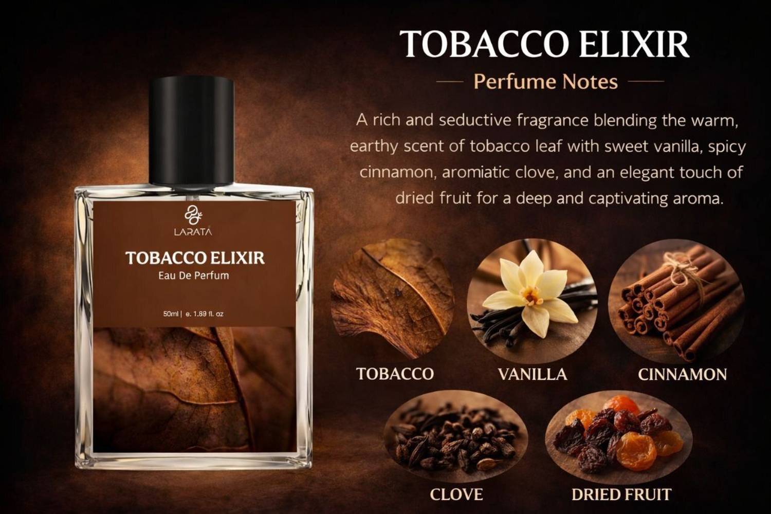 larata New Tobacco Elixir Premium Perfume 50 ml - Image 2