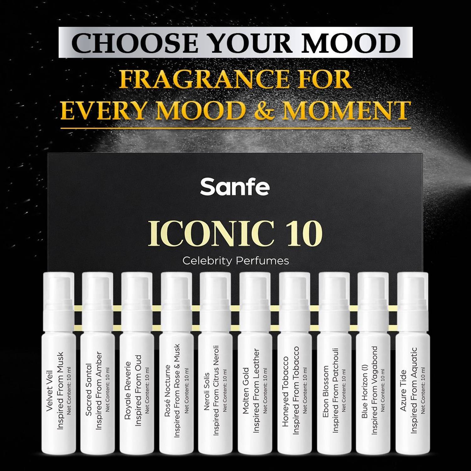 Sanfe Iconic 10 Celebrity Perfume Pack of 10 · 10 ml (100 ml total) - Image 4