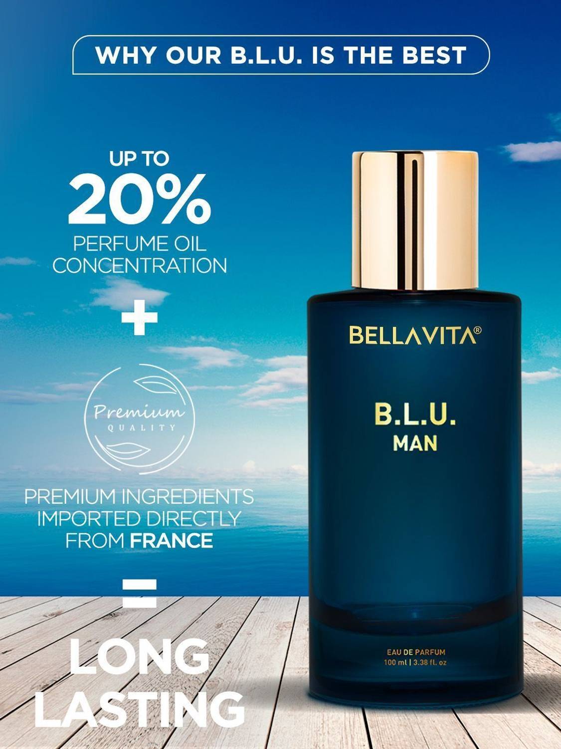 BELLAVITA BLU MEN Perfume 100 ml Yellow - Image 4
