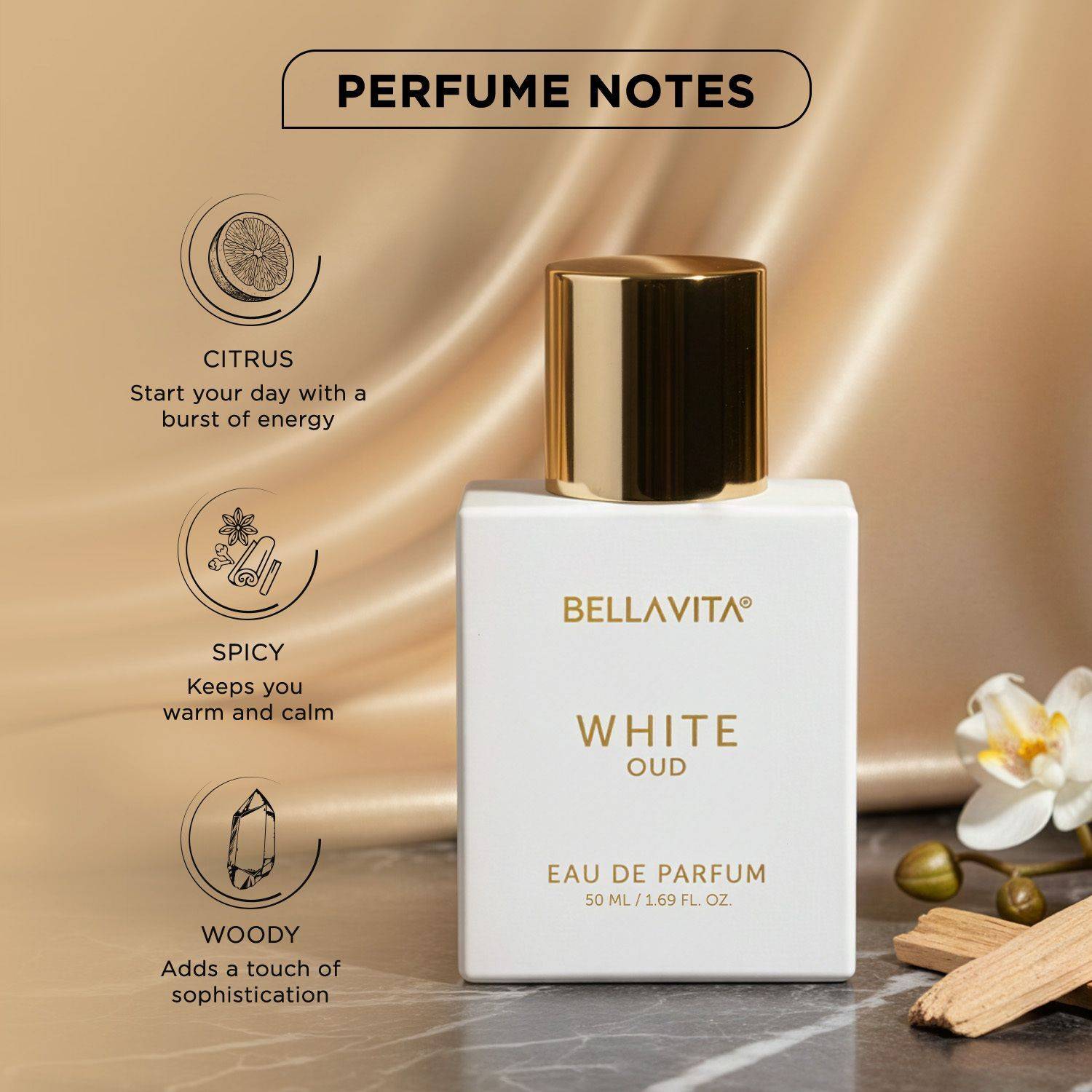 BELLAVITA White OUD Unisex Perfume 50 ml - Image 4