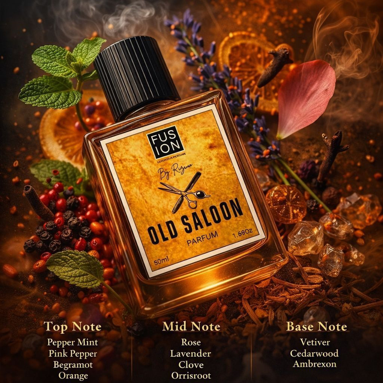 Image of fusionbyrizwan OLD SALOON Extrait De Parfum - 50 ml
