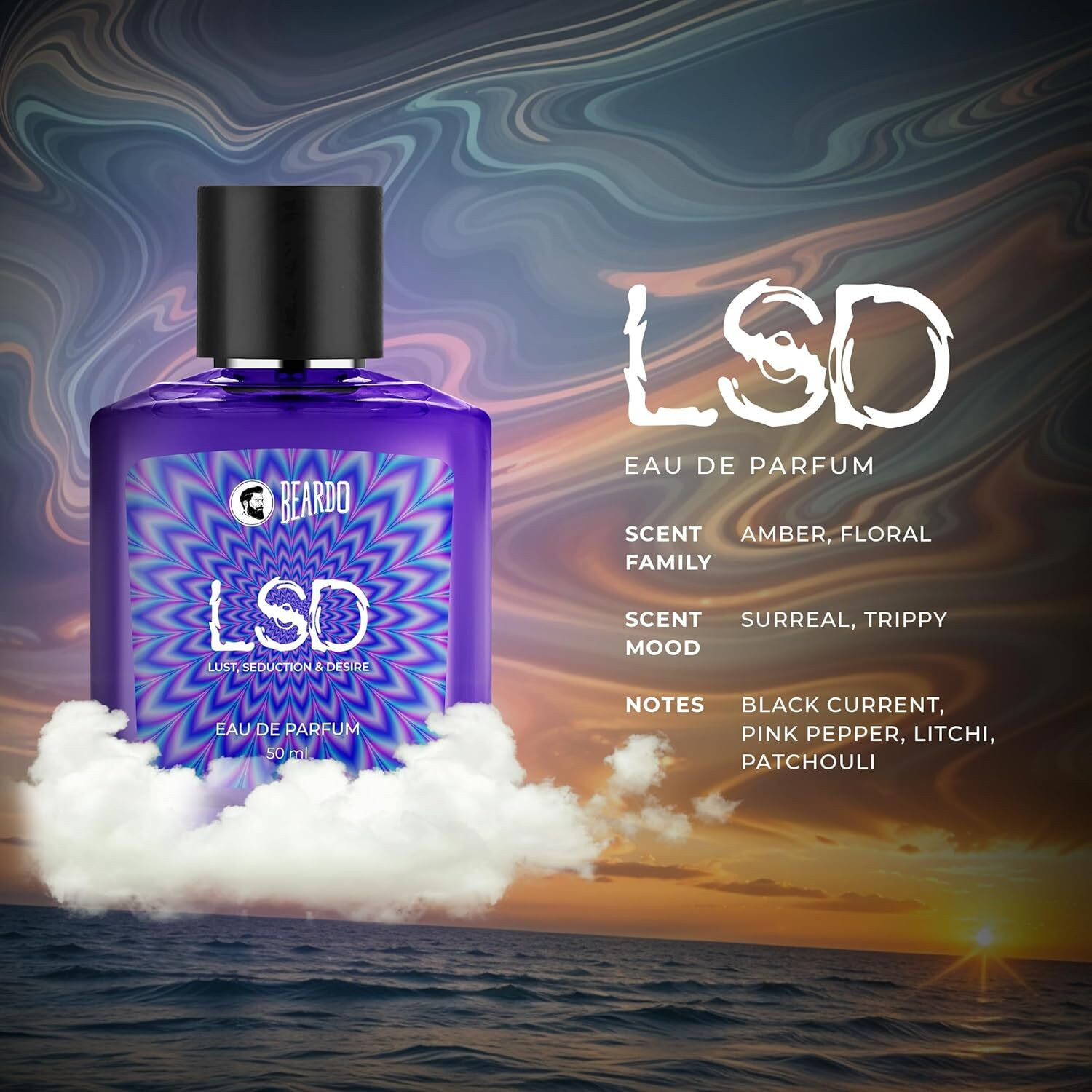 Image of BEARDO Godfather, Whisky Smoke & LSD Perfume For Men | Strong & Long Lasting | Eau de Parfum - 150 ml