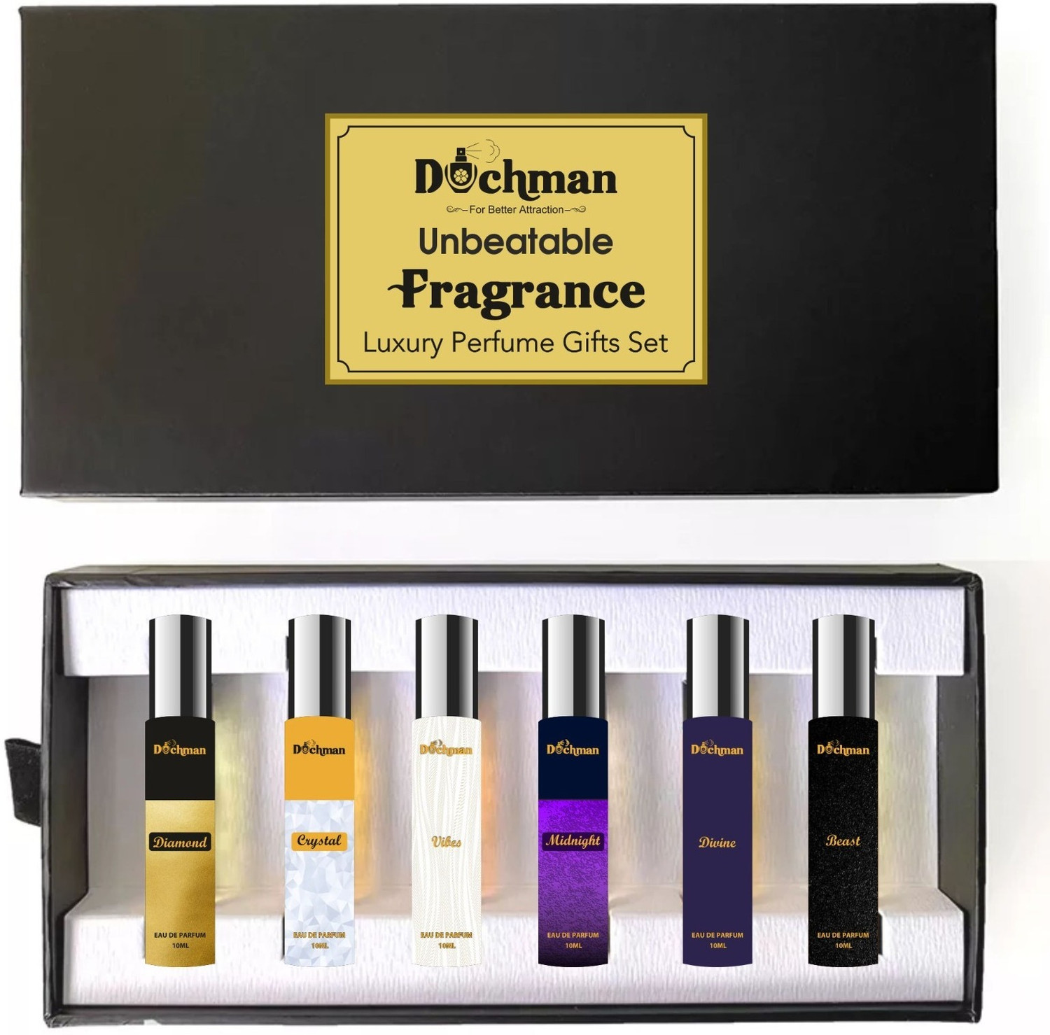 Image of DUCHMAN Perfume Gift Pack for Men & women |6x10Ml| Premium fragrance with Celebrity Eau de Parfum - 60 ml
