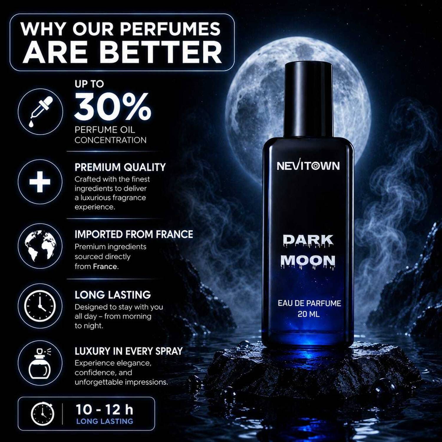 NEVITOWN DARK MOON Luxury Atar Perfume 20 ml - Image 2