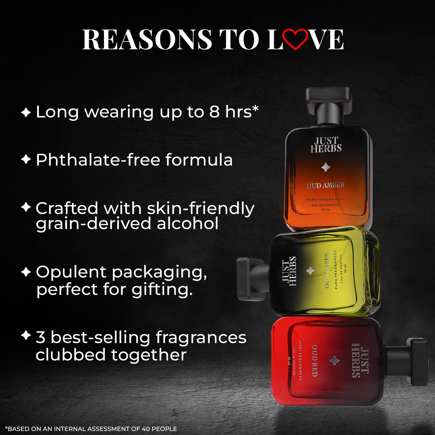 Just Herbs Intense Oud Trio Perfume Pack of 3 · 50 ml (150 ml total) - Image 3