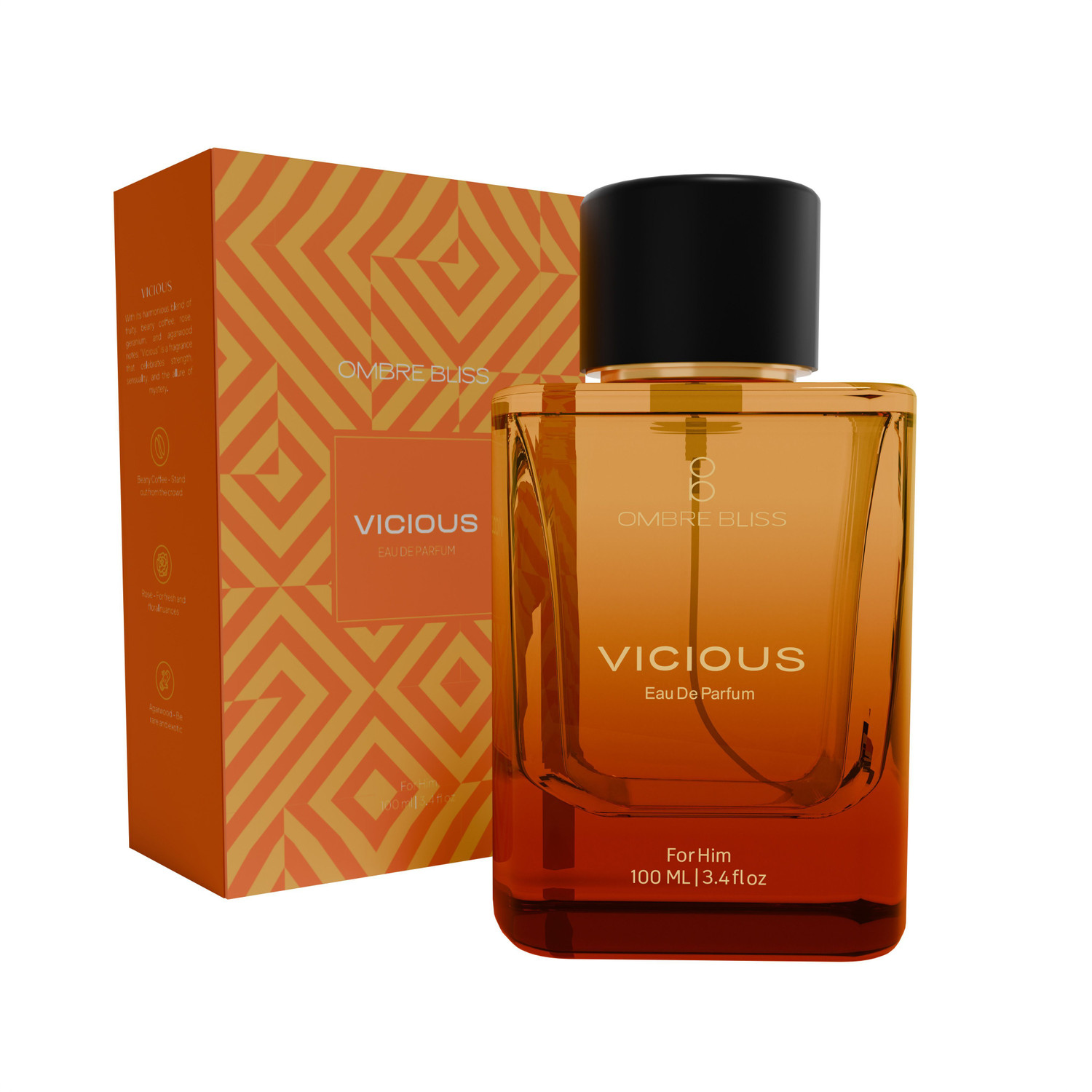 Image of Ombre bliss Vicious Perfume Male Collection Long lasting Perfume for Male 100ml Eau de Parfum - 100 ml