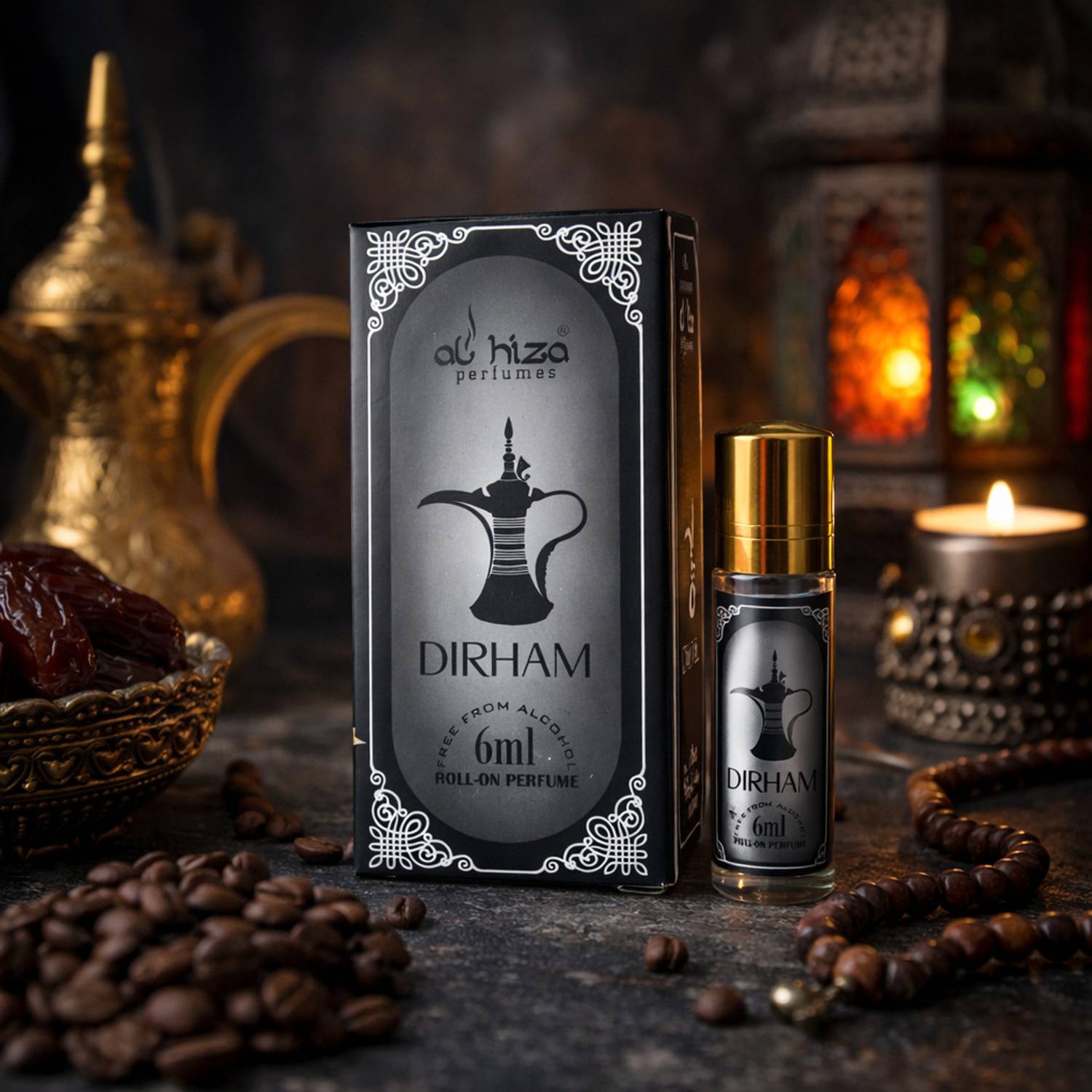 Alhiza Dirham Attar 6ml | Alcohol-Free Roll On | Long Lasting Fragrance for Men & Women Eau de Parfum - 6 ml