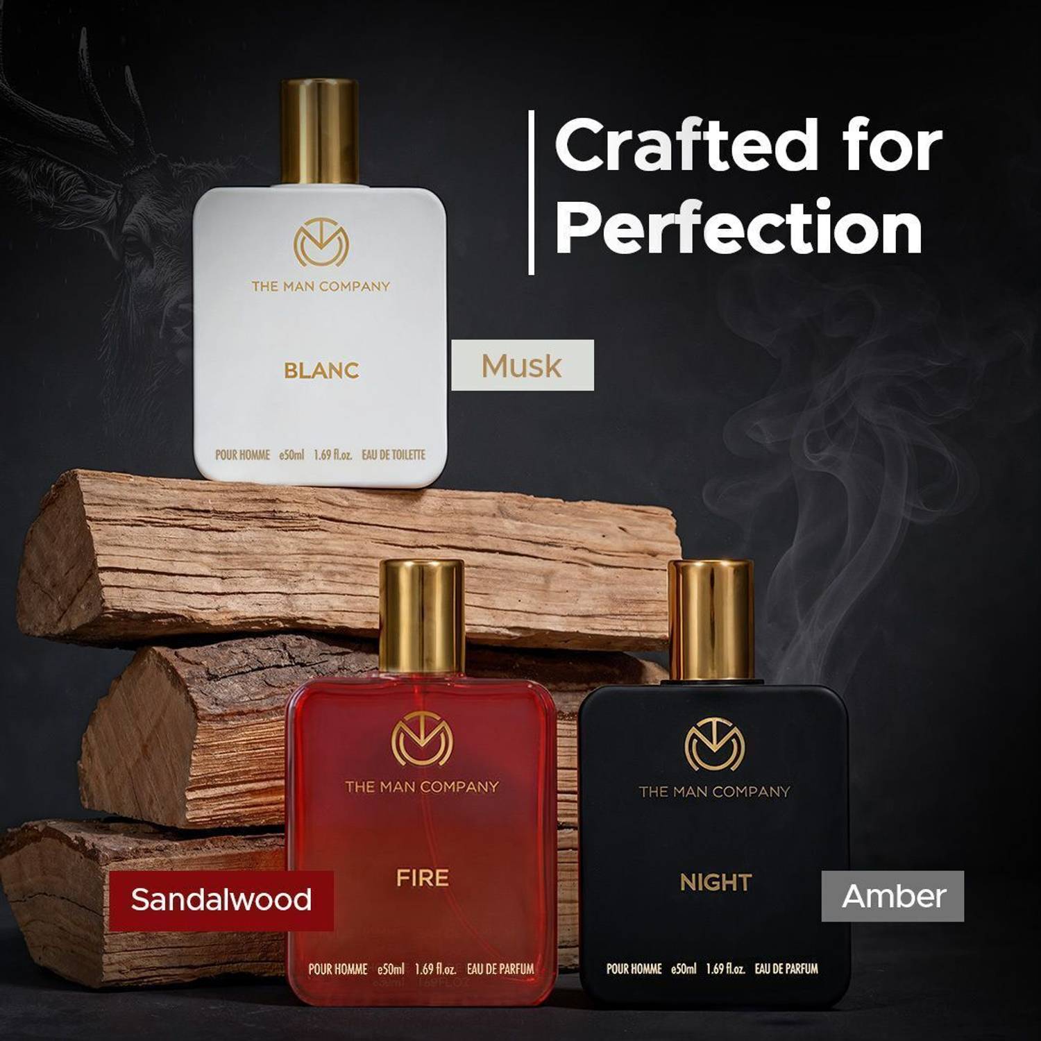 The Man Company Fire, Night, Blanc Pack of 3 · 50 ml (150 ml total) - Image 2