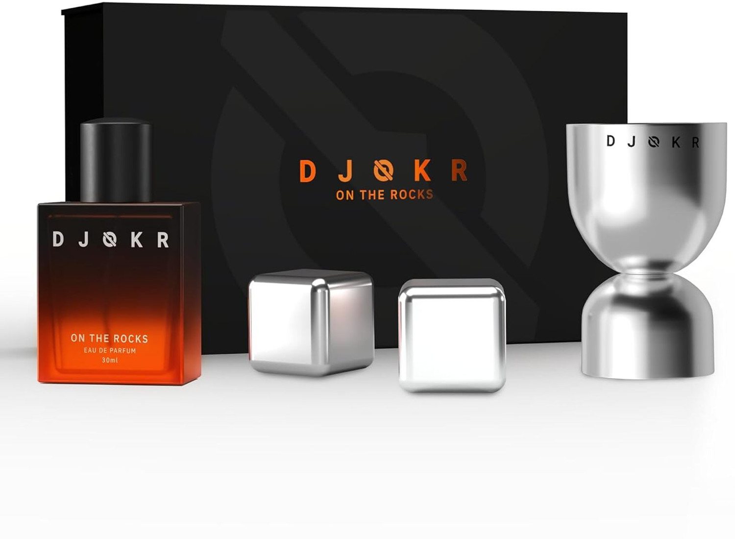 Image of DJOKR On The Rocks Gift Set for Men, Premium Men Perfume, Jigger, Whiskey Stones, Eau de Parfum - 30 ml
