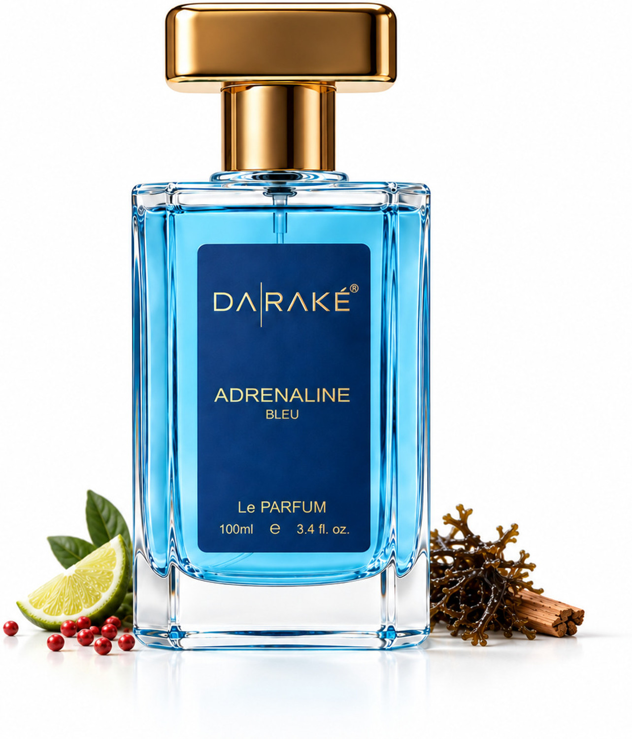 DA RAKE Adrenaline Bleu Perfume | 12 Hours Long Lasting | Bergamot & Aquatic Perfume  -  100 ml