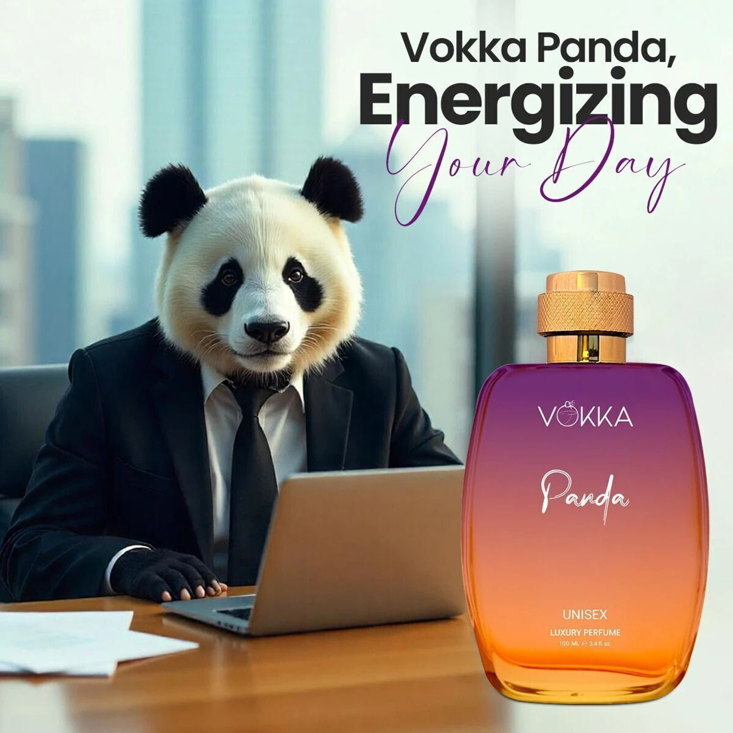 Image of VOKKA Panda 100ml Perfume | Unisex Luxury Long Lasting Ambery Perfume Eau de Parfum - 100 ml