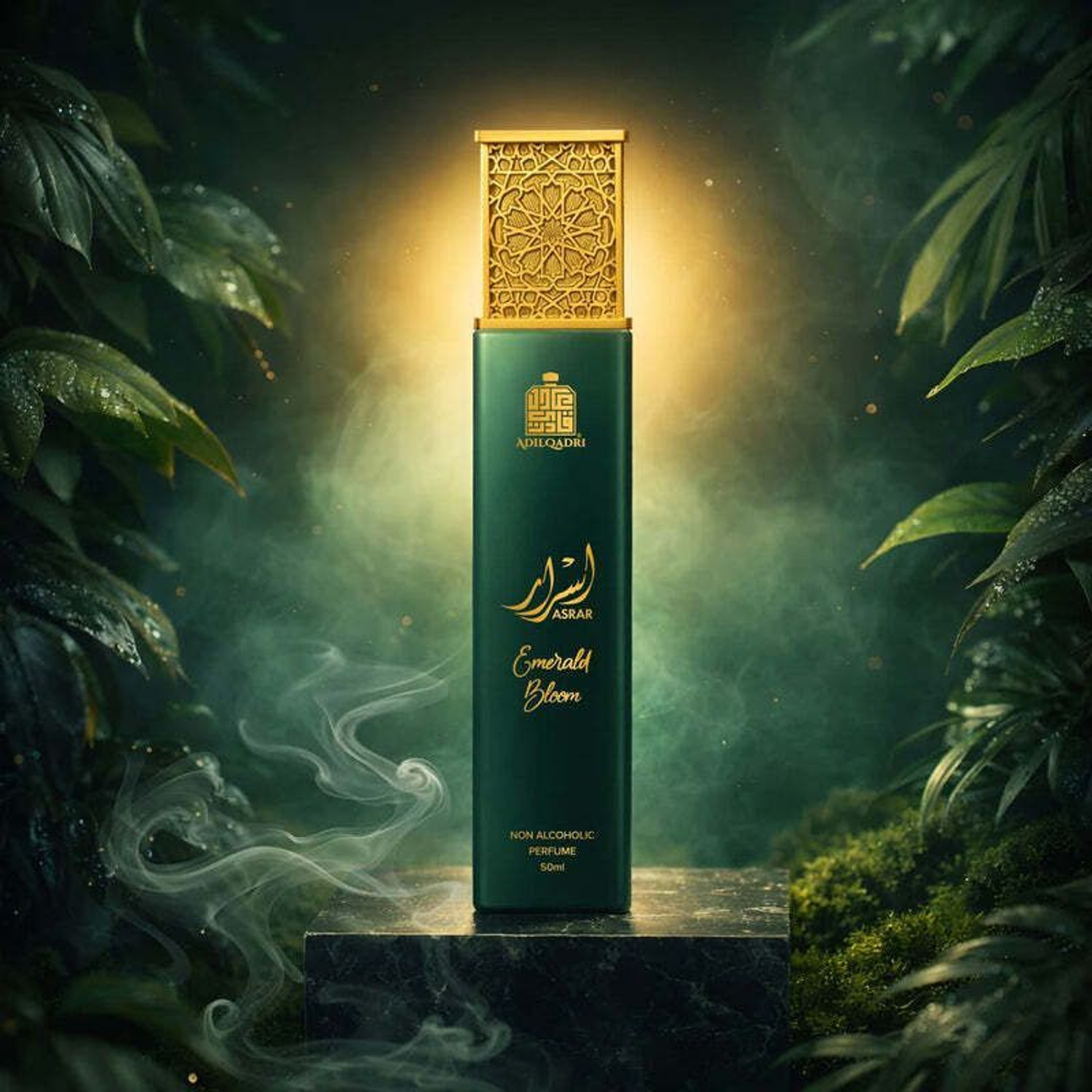 Image of Adilqadri Asrar Emerald Bloom Non Alcoholic Perfume For Men & Women | Citrus Floral Scent Eau de Parfum - 50 ml