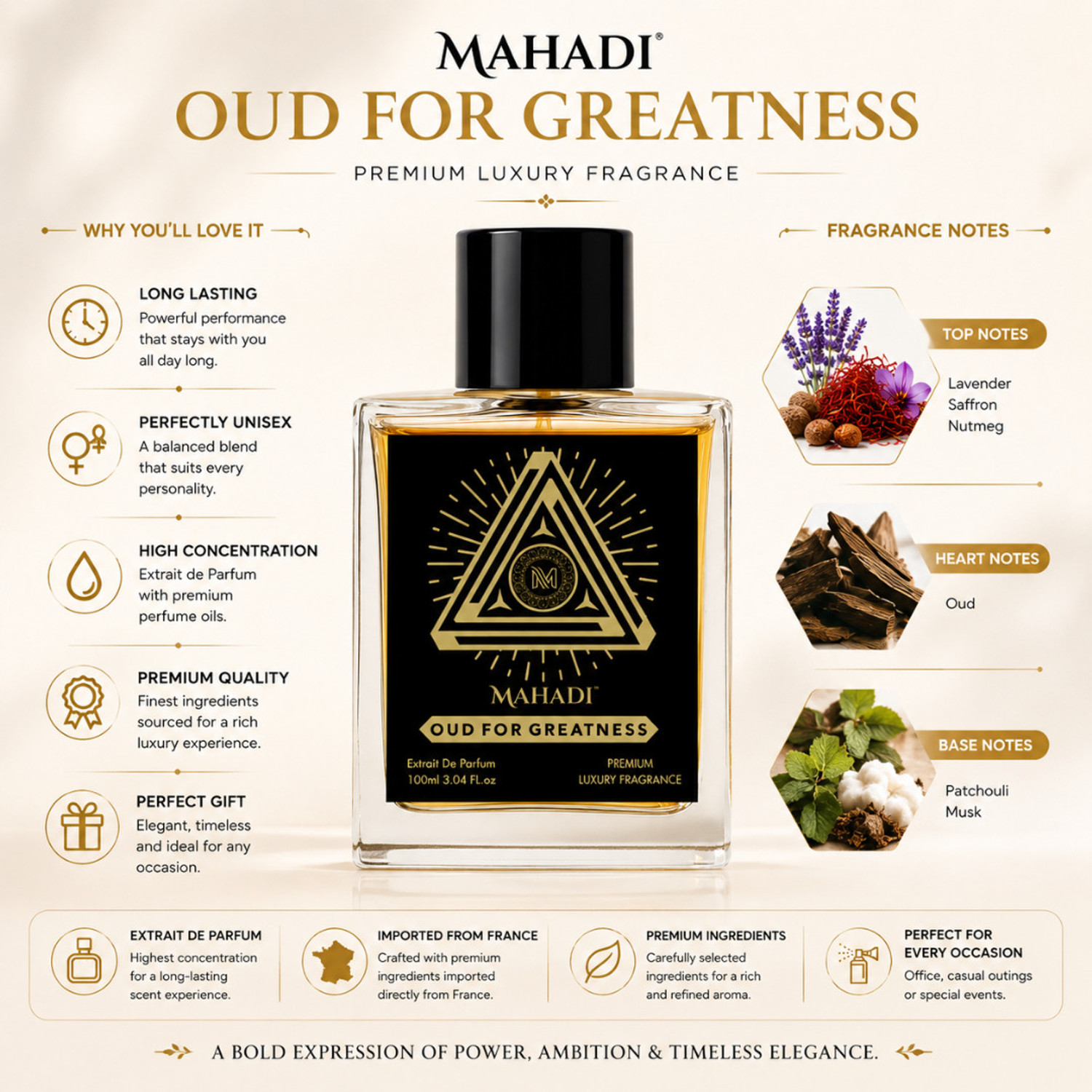 Image of Mahadi Oud for Greatness Perfume - 100 ml
