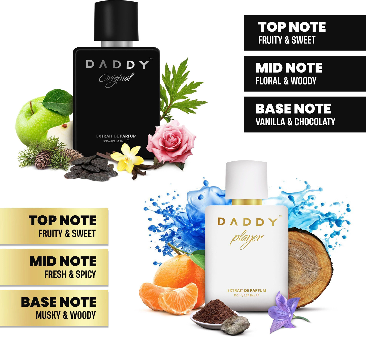 Image of DADDY Player & original Premium Long Lasting Fragrance combo Extrait De Parfum - 200 ml