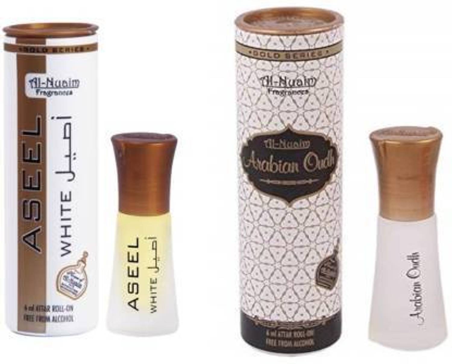 Al Nuaim ASEEL WHITE & Arabian Oudh Alcohol Free (6ml*2) Perfume  -  12 ml