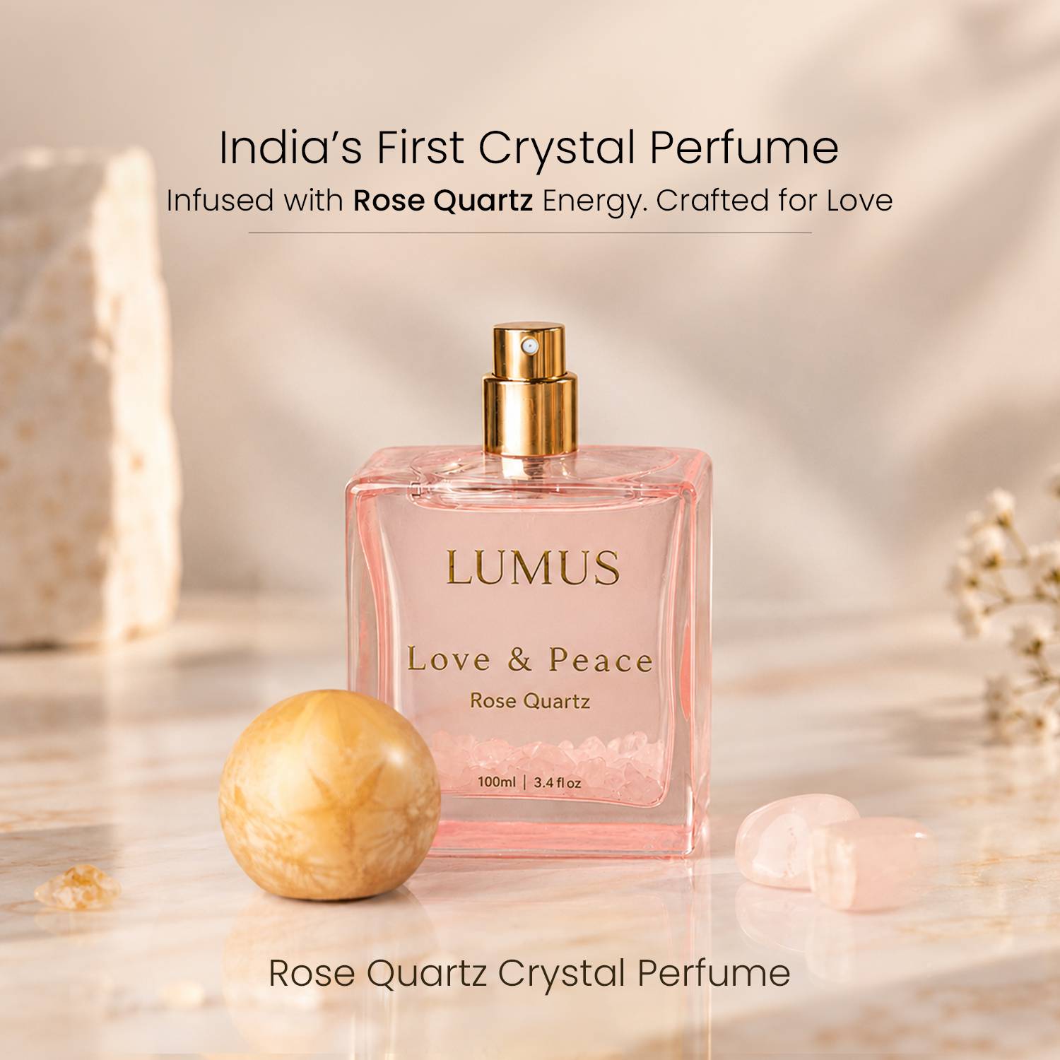 Lumus Rose Quartz Crystal Perfume Eau de Parfum 100ml - Image 2