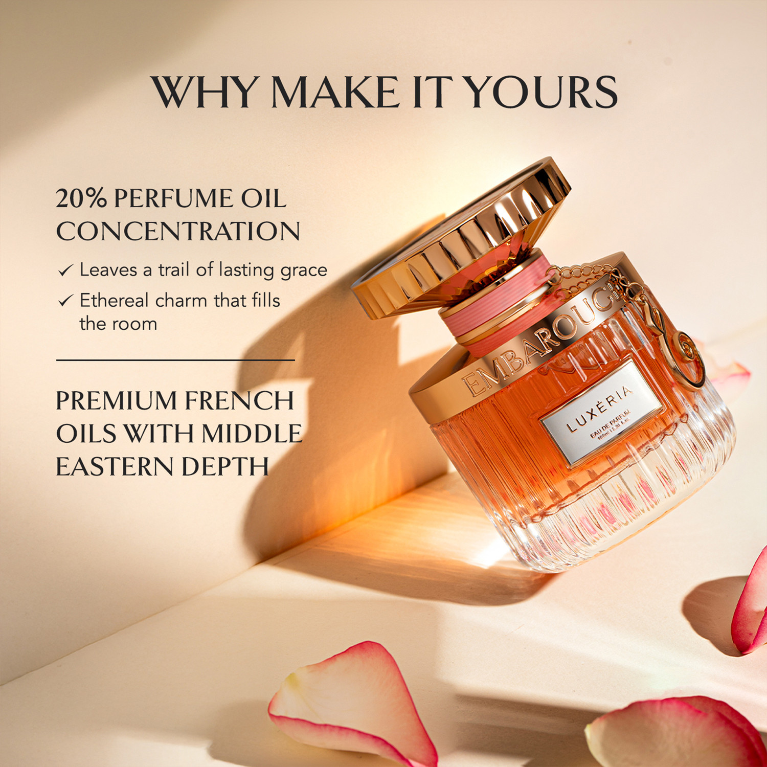 Image of Embarouge Luxeria Long Lasting Middle Eastern Luxury Perfume | Floral & Fruity Scent Perfume - 100 ml