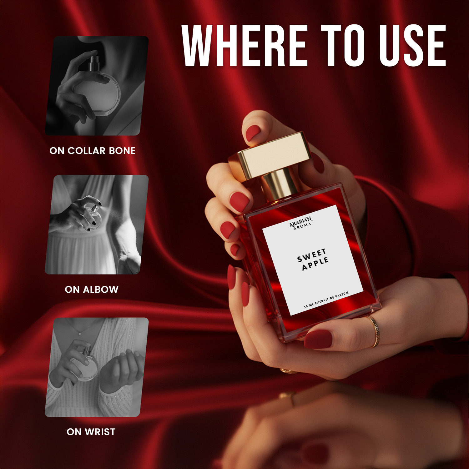Image of Arabian Aroma Sweet Apple Perfume For Women Long-Lasting Floral Fruity Fragrance Extrait De Parfum - 50 ml
