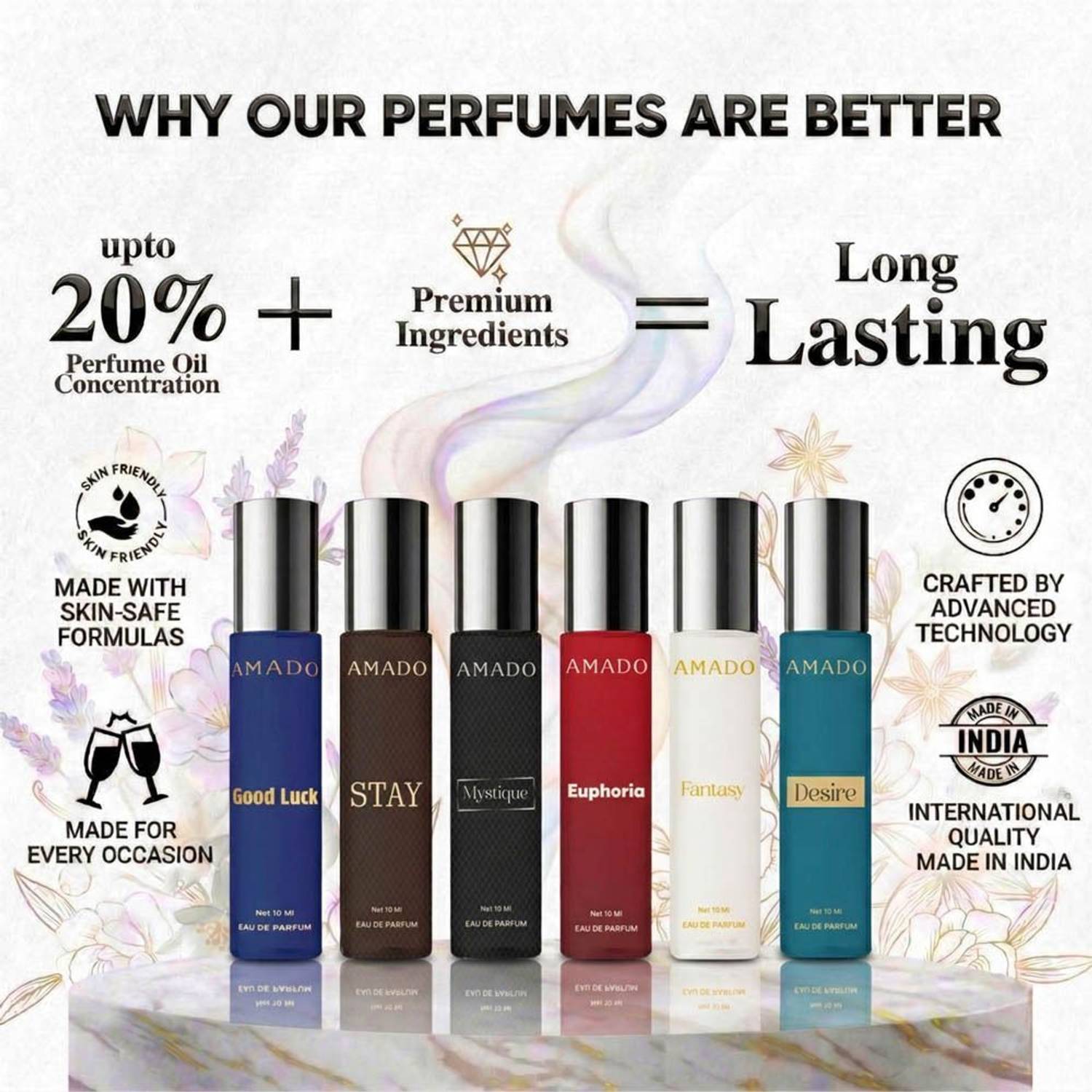 Amado Luxury Perfume Gift Set 6x10ml Pack of 6 · 10 ml (60 ml total) - Image 5
