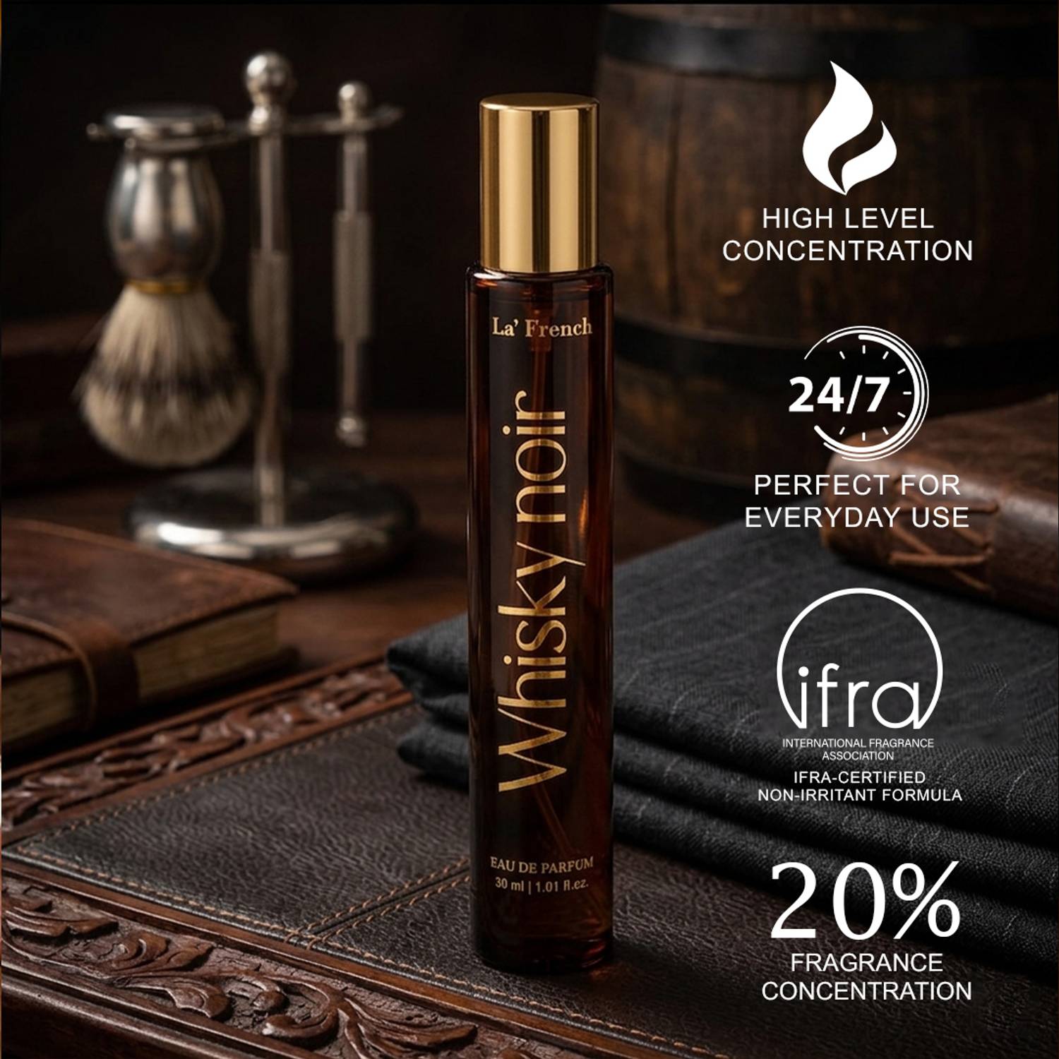 La French Whisky Noir Perfume 30ml - Image 5