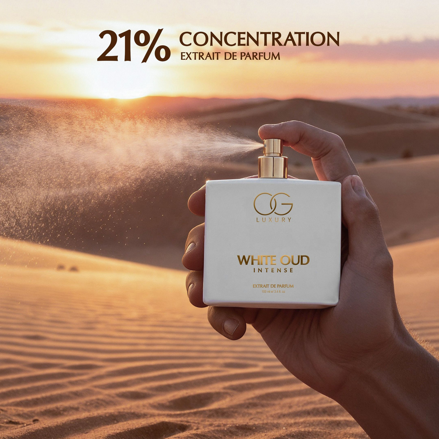 Image of OG LUXURY White Oud Intense Extrait De Parfum, Long lasting Woody Notes Perfume Extrait De Parfum - 100 ml