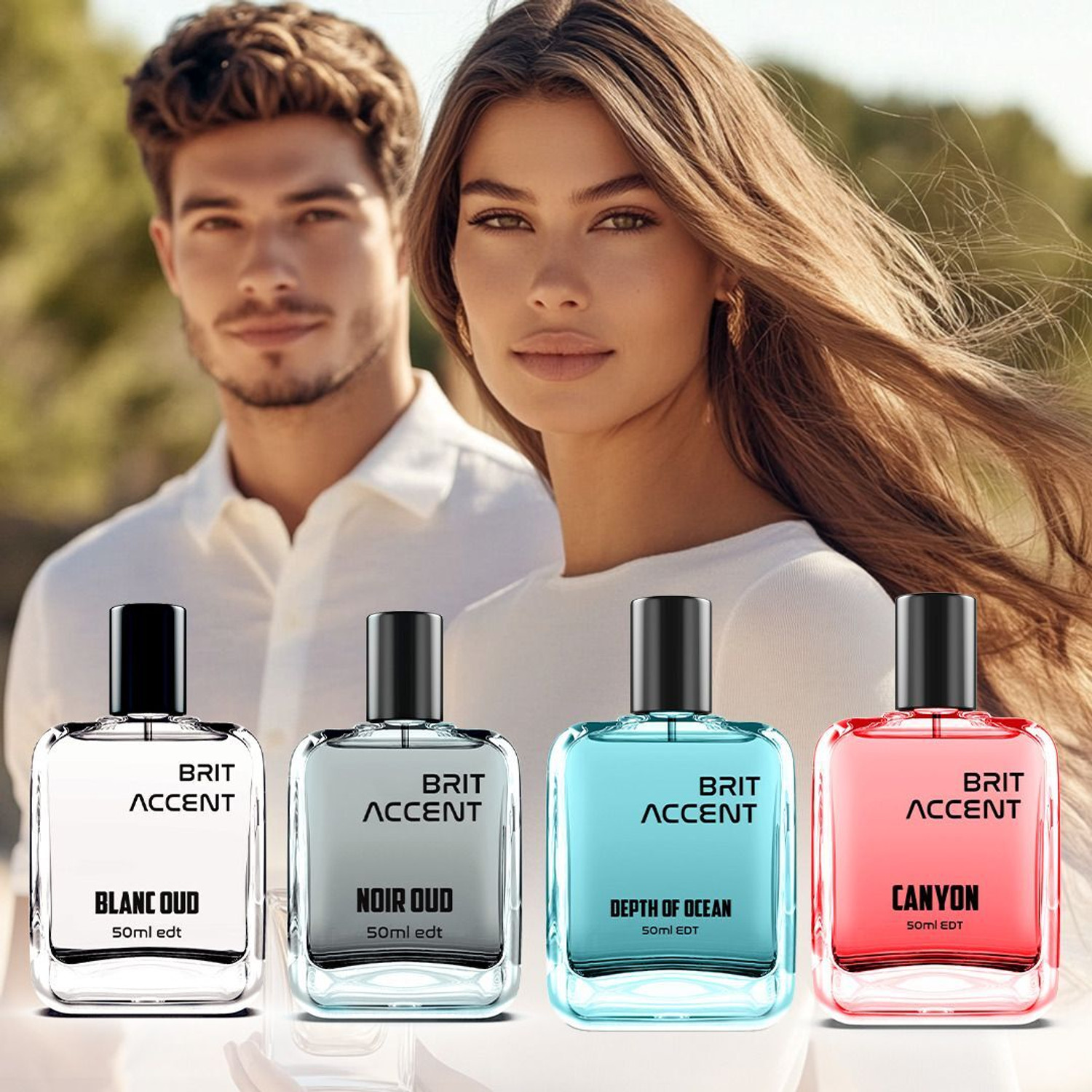 Image of BRIT ACCENT Combo Pack Of 4|Depth Of Ocean-Blanc Oud-Canyon-Noir Oud|Parfum|Long-Lasting| Eau de Toilette - 200 ml