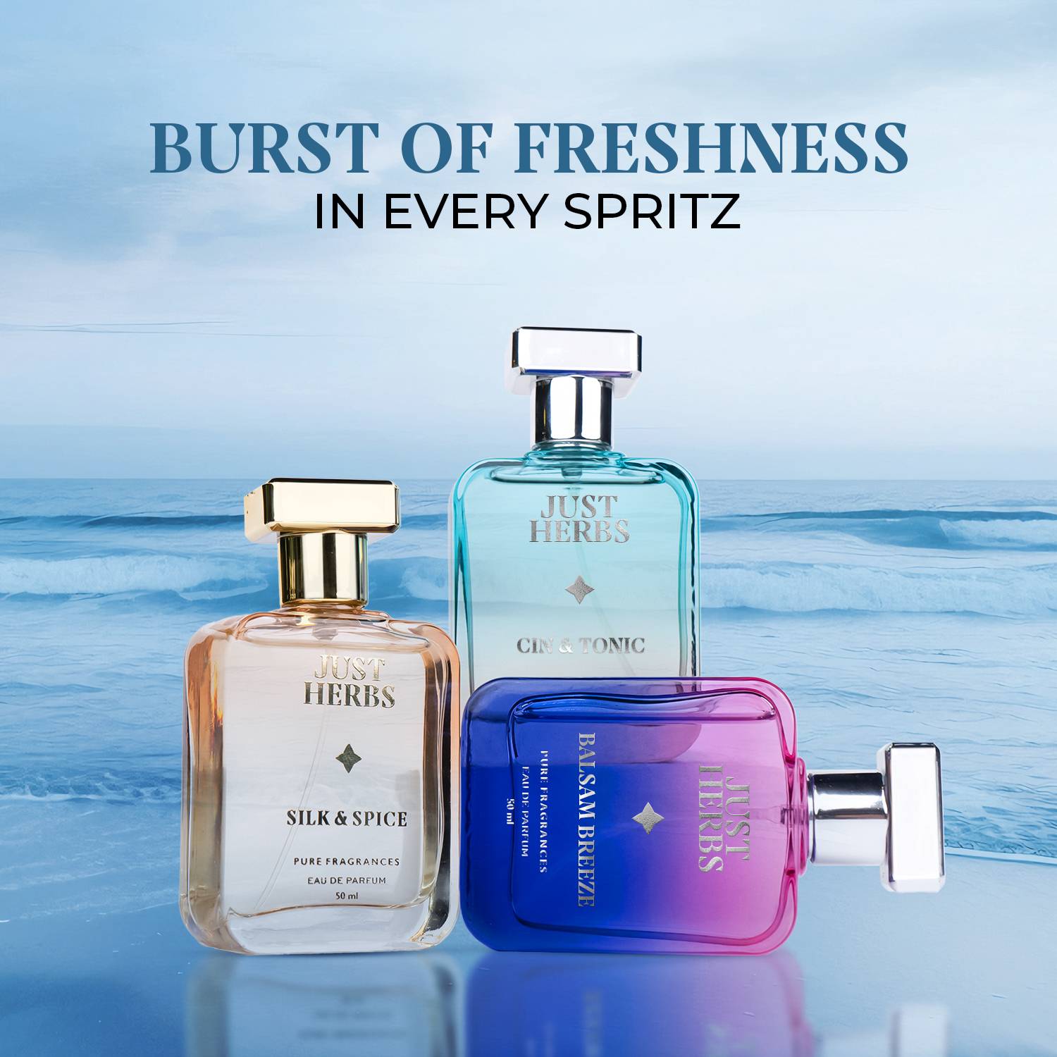 Just Herbs Refreshing & Energising Pack of 3 · 50 ml (150 ml total) - Image 2