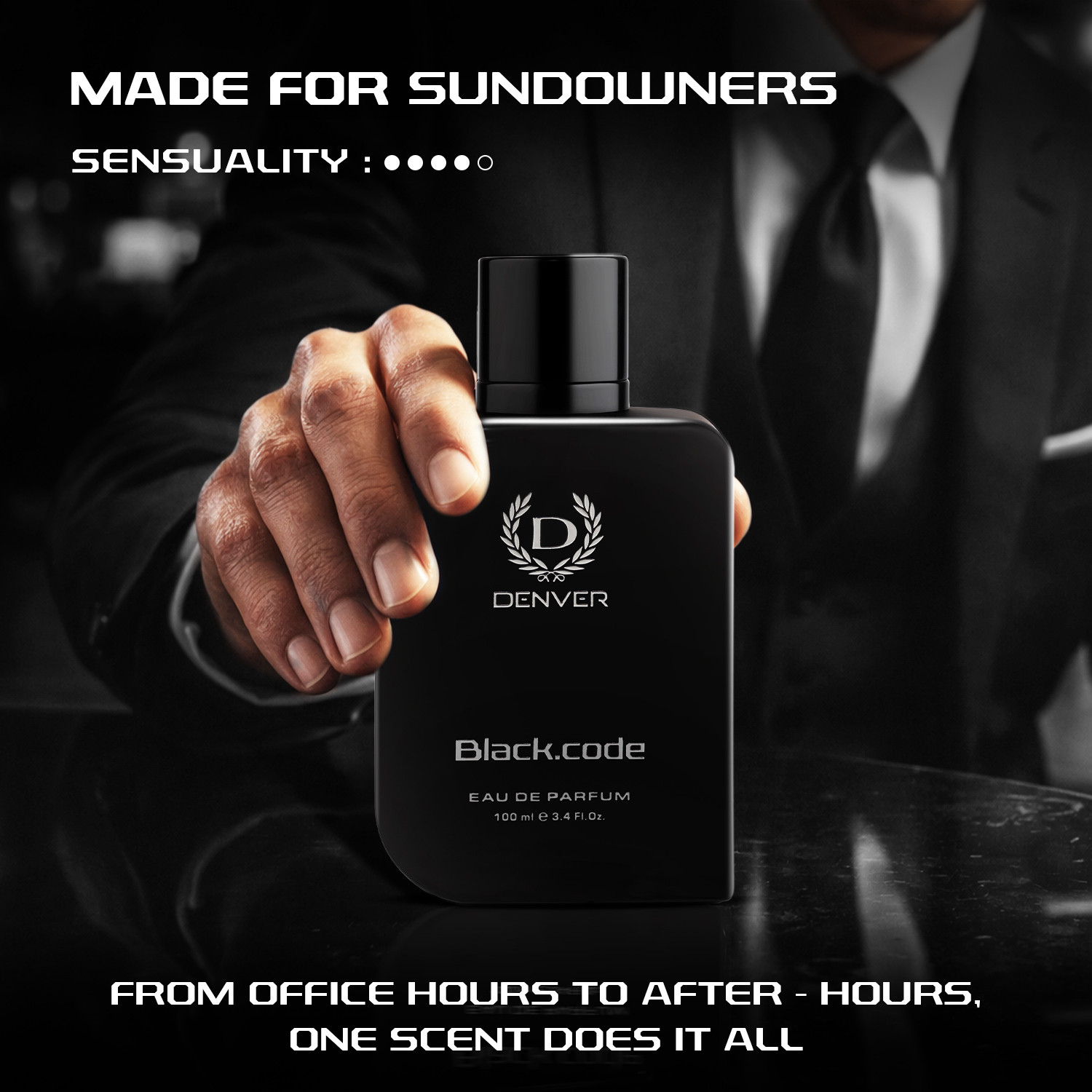 Image of DENVER Black Code|Premium & Long Lasting| Fougere Aromatic, Woody Eau de Parfum - 100 ml