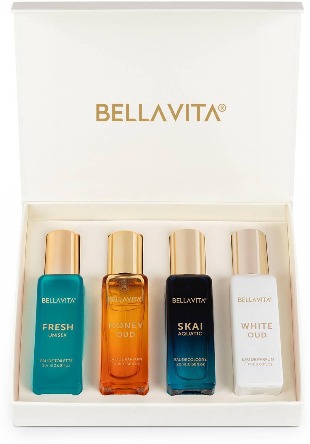 BELLAVITA Luxury Unisex Perfume Gift Pack of 4 · 20 ml (80 ml total) - Image 1