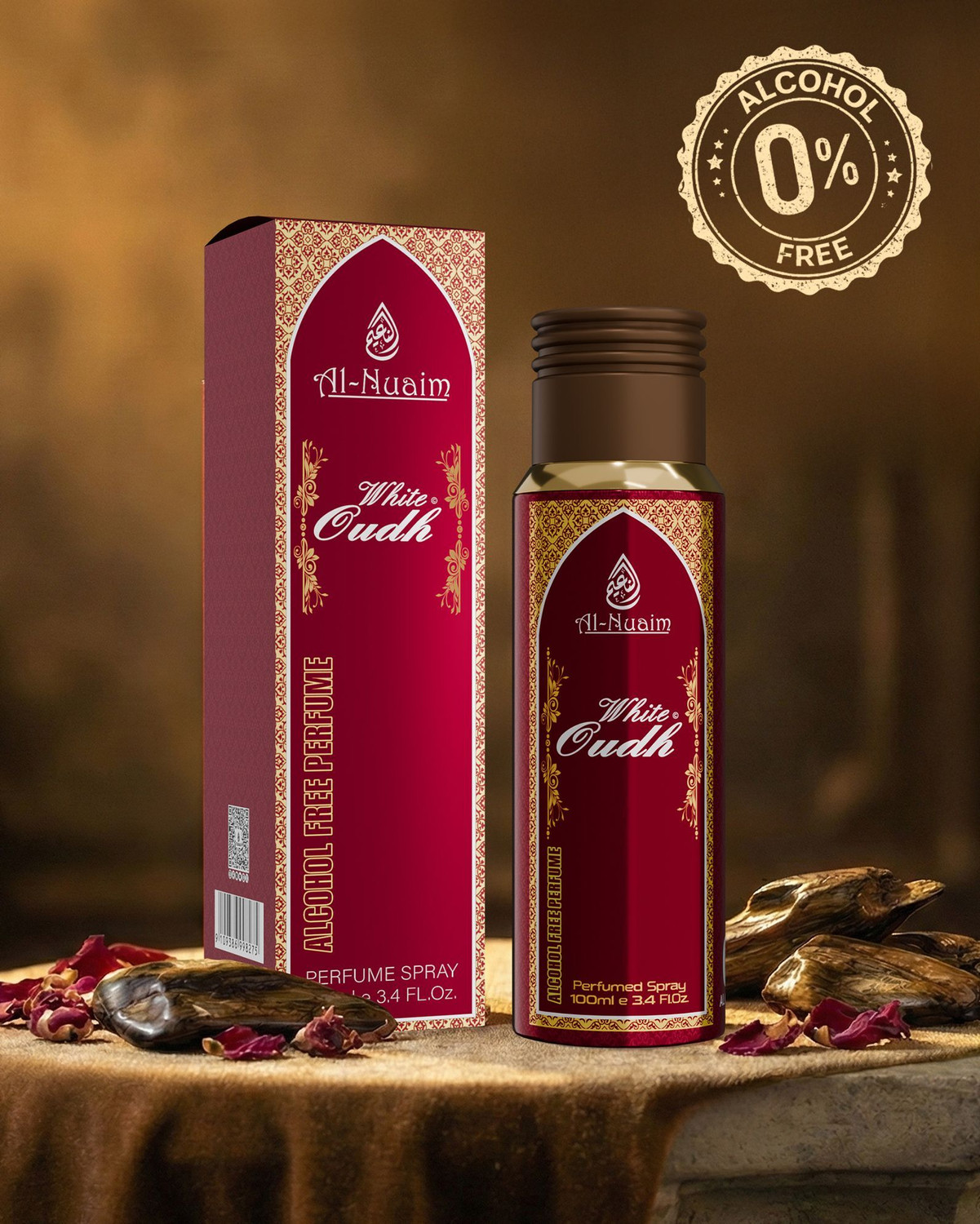 Image of Al-Nuaim 100Ml White Oudh Perfume Spray Free From Alcohol for Men & Women Eau de Parfum - 100 ml