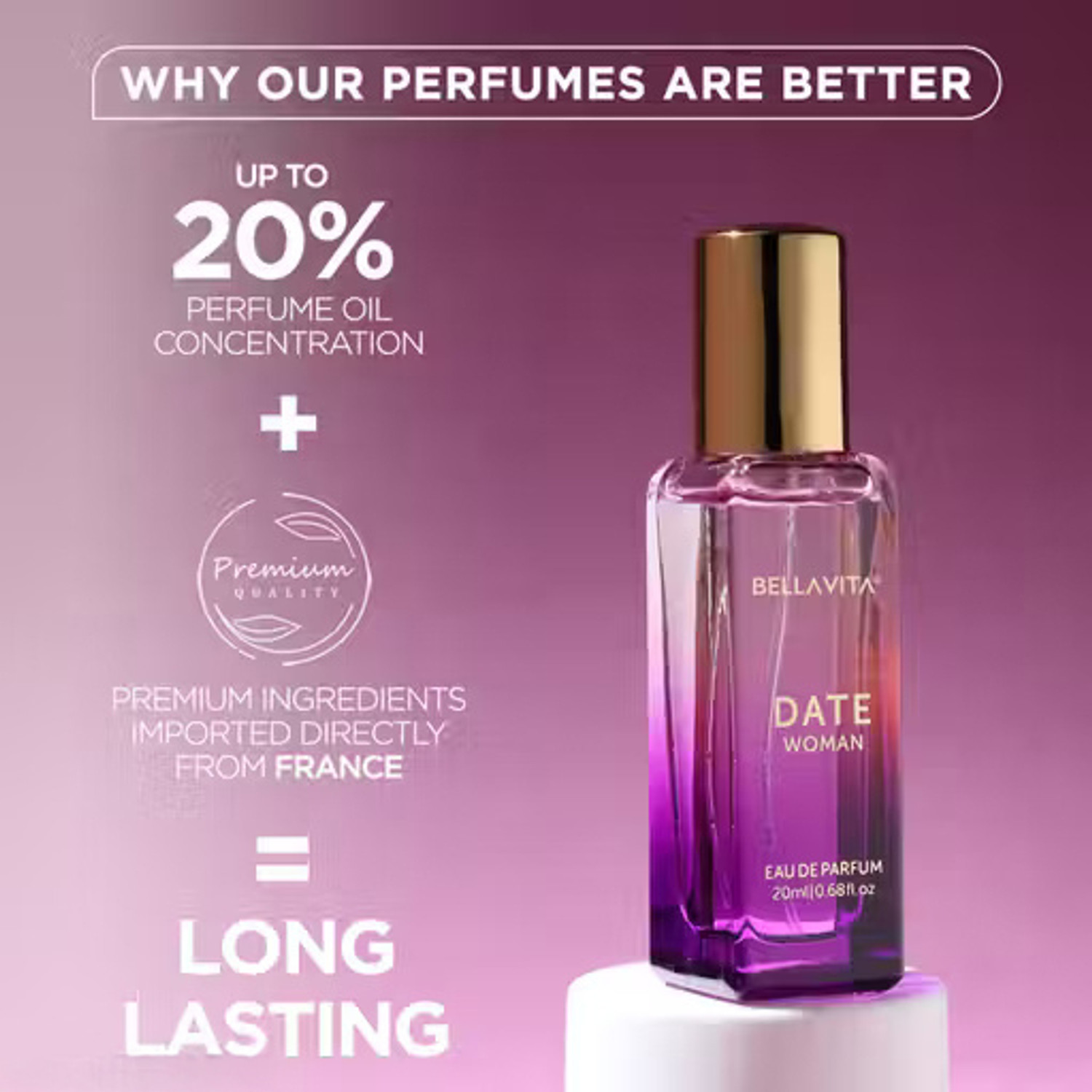 Image of BELLAVITA Luxury DATE Woman + HONEY OUD Unisex Perfume Combo for Men and Women 40 ML Eau de Parfum - 40 ml