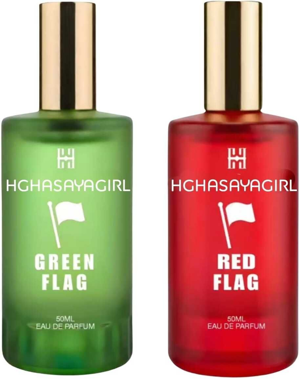 Image of HGHASAYAGIRL RED FLAG GREEN FLAG PERFUME SET BY OLGA. LONG LASTING PERFUME COMBO PACK 1 Eau de Parfum - 100 ml