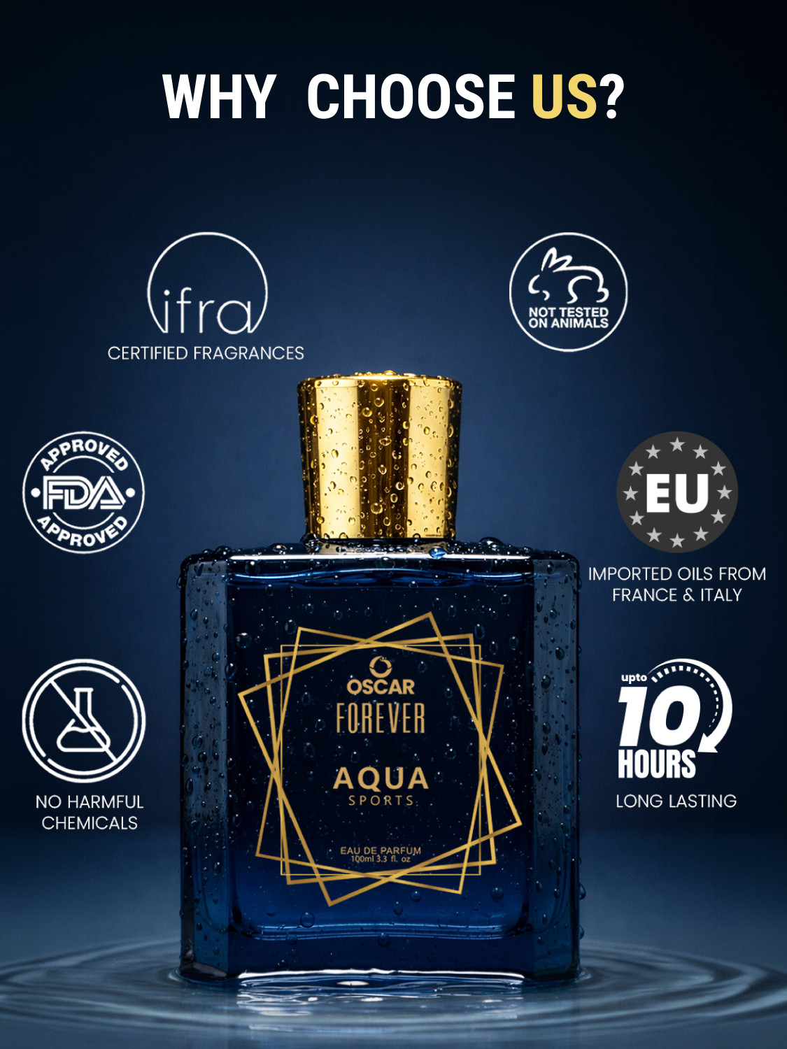 Image of OSCAR Forever Aqua Sports Premium Perfume | Strong & Long Lasting | Luxury Eau de Parfum - 100 ml