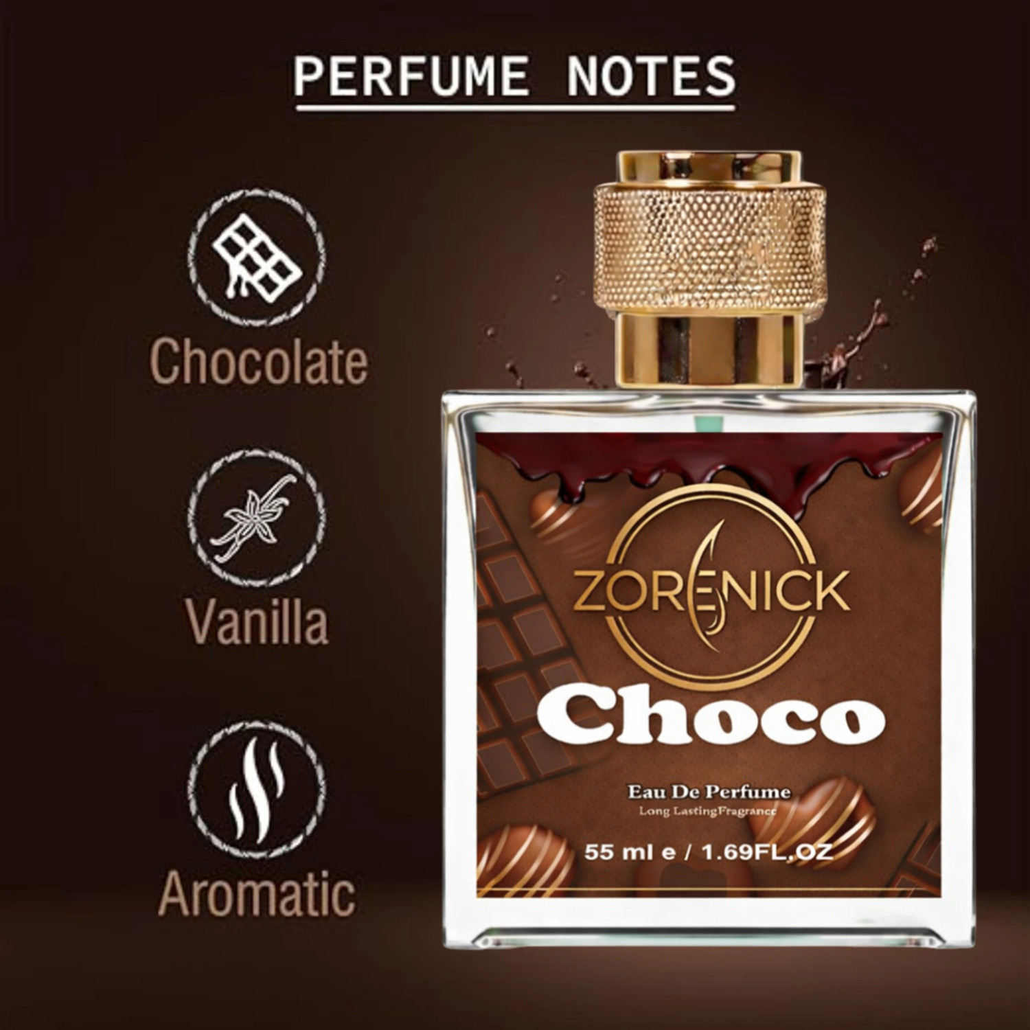 Image of ZORENICK Choco Sensation Strong Perfume 55ml Eau de Parfum - 55 ml