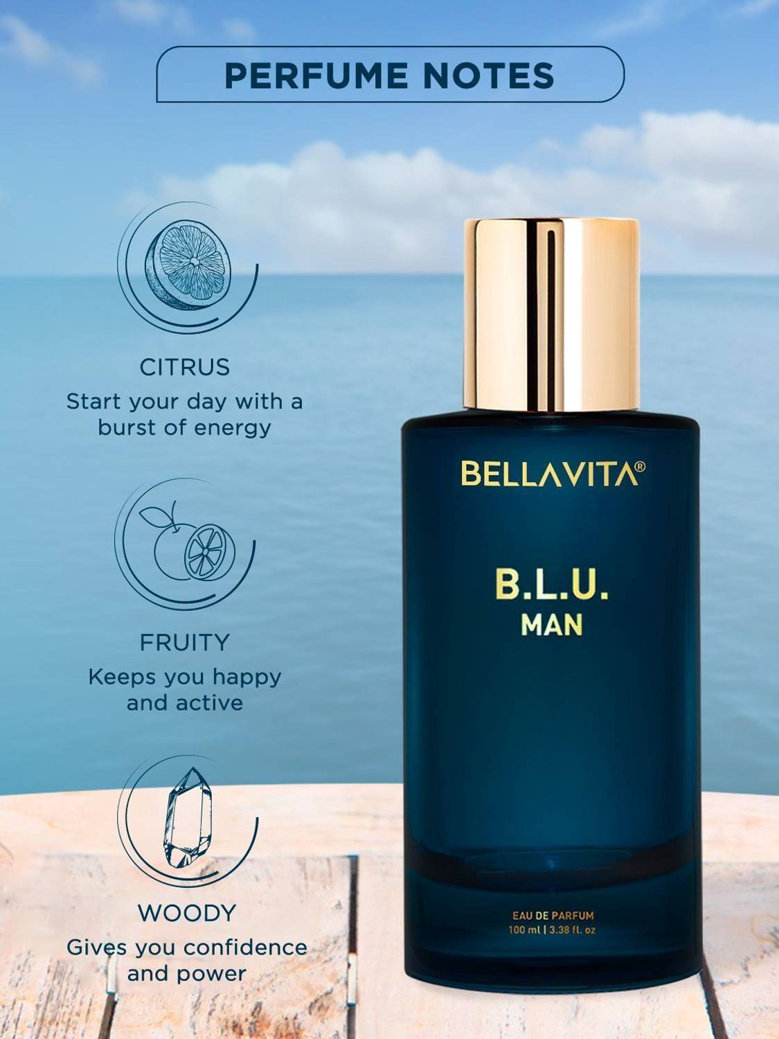 BELLAVITA BLU MEN Perfume 100 ml Yellow - Image 5