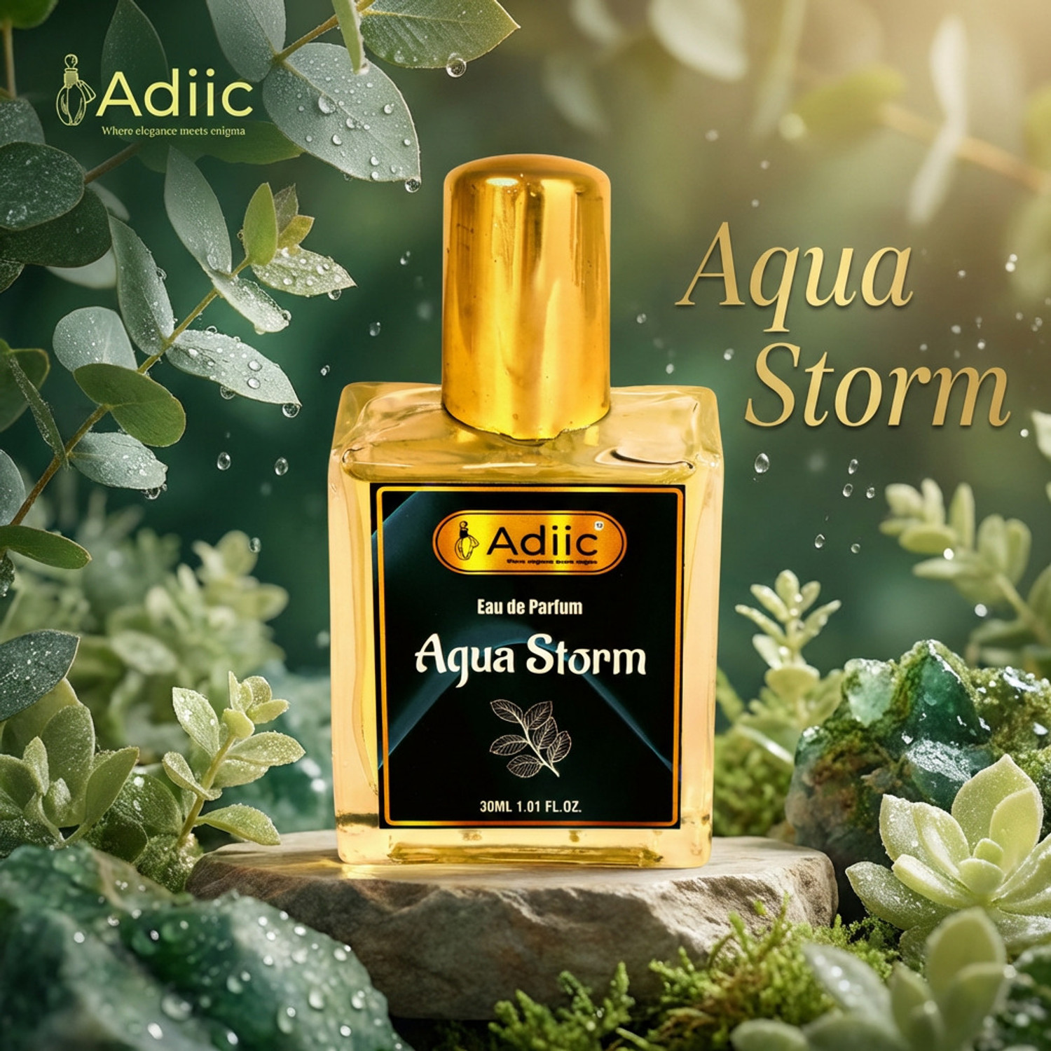 Image of adiic Aqua Storm Eau de Parfum - Fresh Aquatic Notes, Long Lasting Premium Fragrance Eau de Parfum - 30 ml