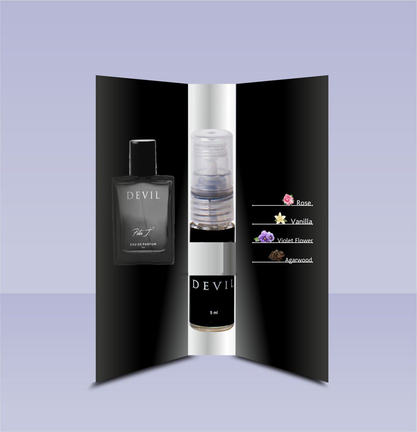 Image of Peter J Devil 5ml Perfumes for Unisex | Luxury Eau De Parfum Long Lasting Fragrance Eau de Parfum - 5 ml