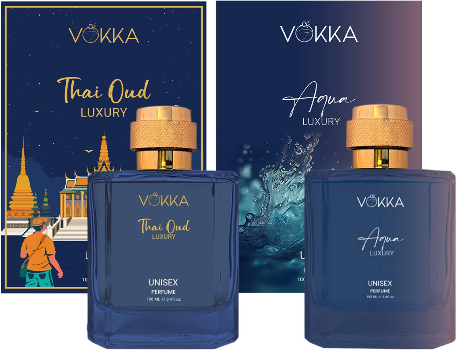 VOKKA Thai Oud & Aqua 200ml Perfume Pack of 2 · 100 ml (200 ml total) - Image 1
