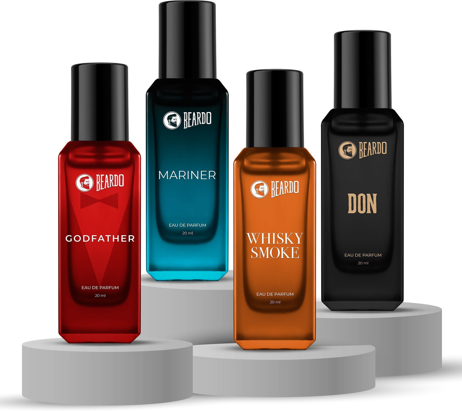 Image of BEARDO Whisky Smoke, GodFather, Mariner & Don Perfume EDP For Men Combo (Set of 4) Eau de Parfum - 80 ml