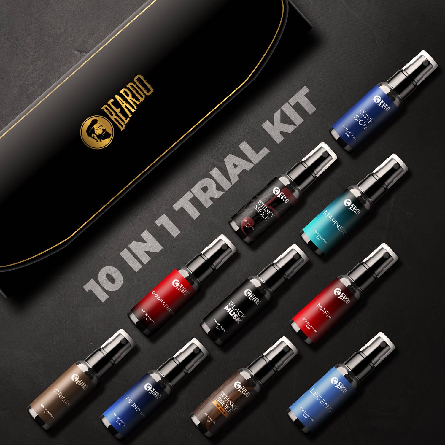 BEARDO Perfume Trial Kit 10 x 5 ml Pack of 10 · 5 ml (50 ml total) - Image 2