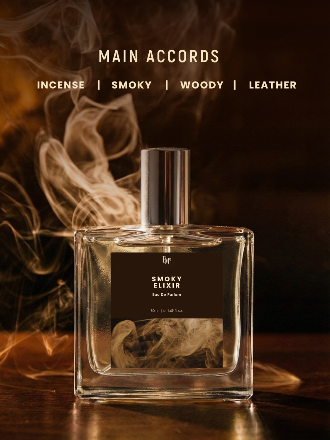 Image of Em5 Smoky Elixir EDP Perfume for Men | Incense, Smoky, Woody, Leather Fragrance | Eau de Parfum - 50 ml