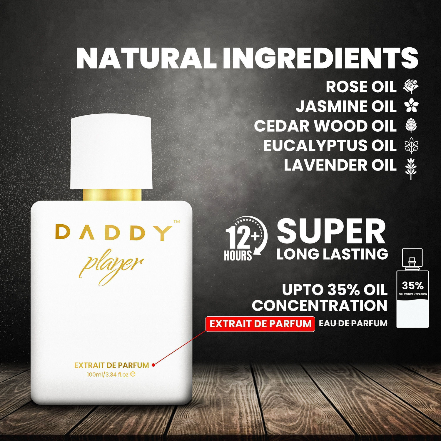 Image of DADDY Player & original Premium Long Lasting Fragrance combo Extrait De Parfum - 200 ml