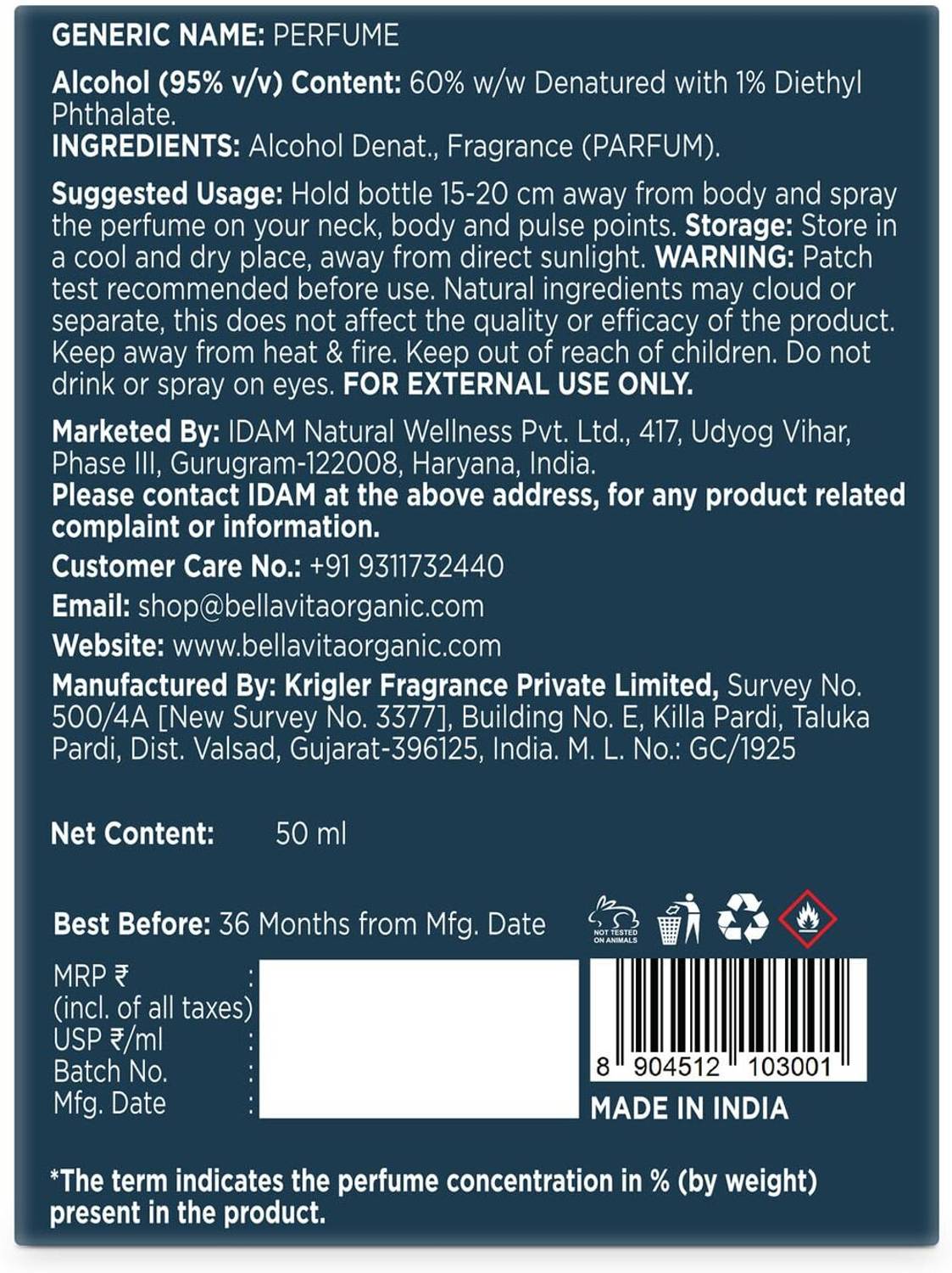 BELLAVITA Aqua Intense Beast Mode Perfume 50 ml - Image 5