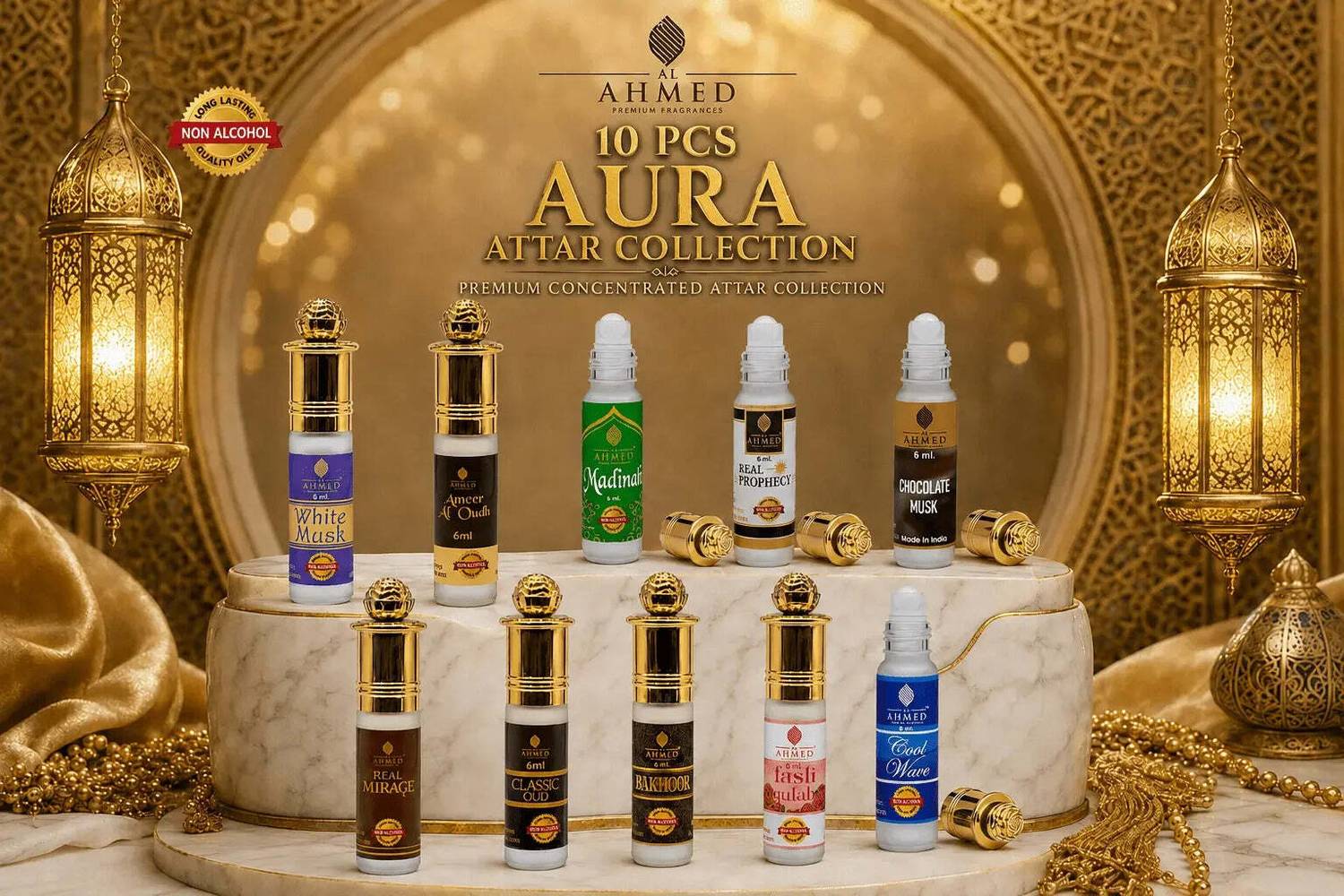 Al Ahmed 10 PCS Aura Attar Perfume 60 ml - Image 2