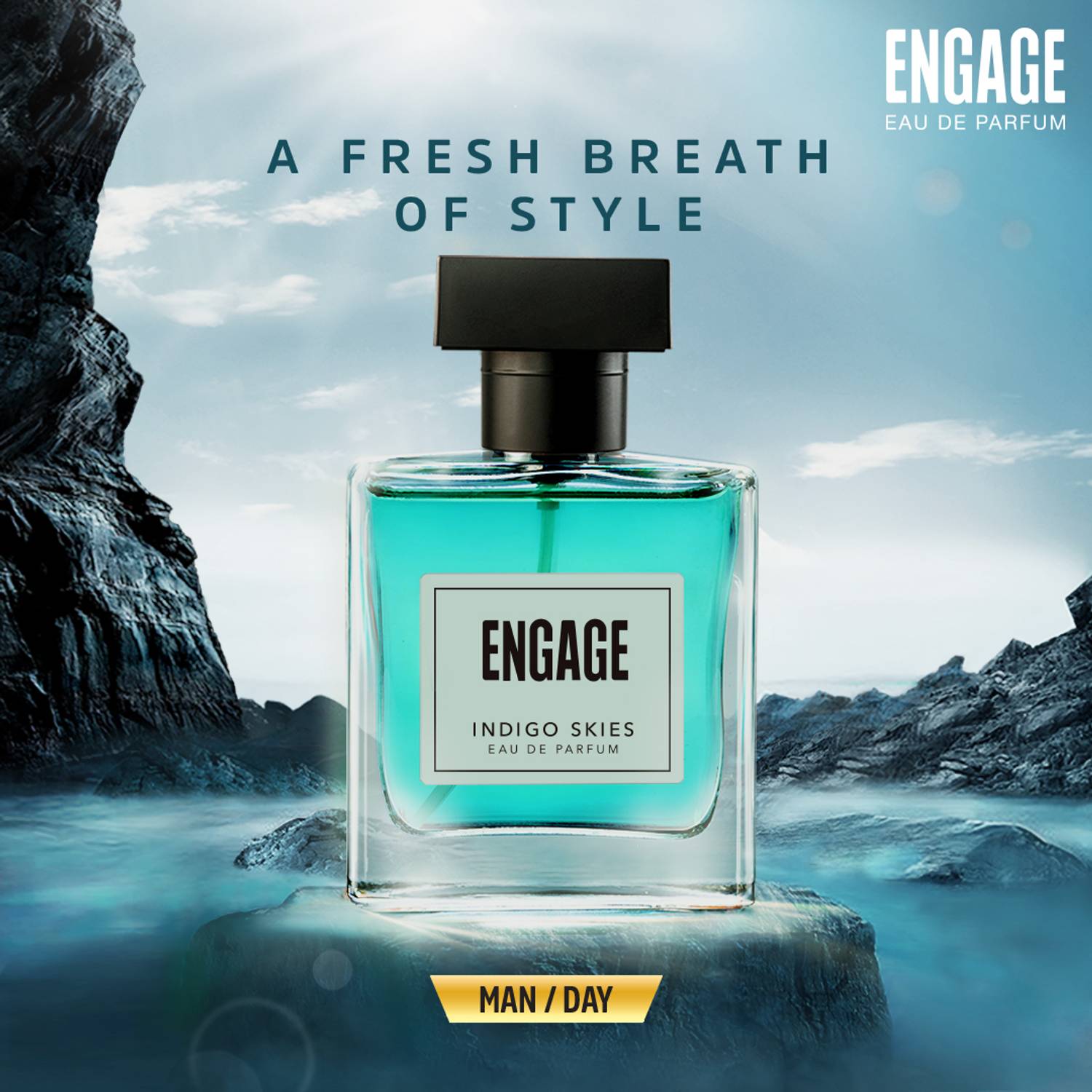 Engage Indigo Skies Aqua Bergamot Eau de Parfum - 100 ml - Image 3